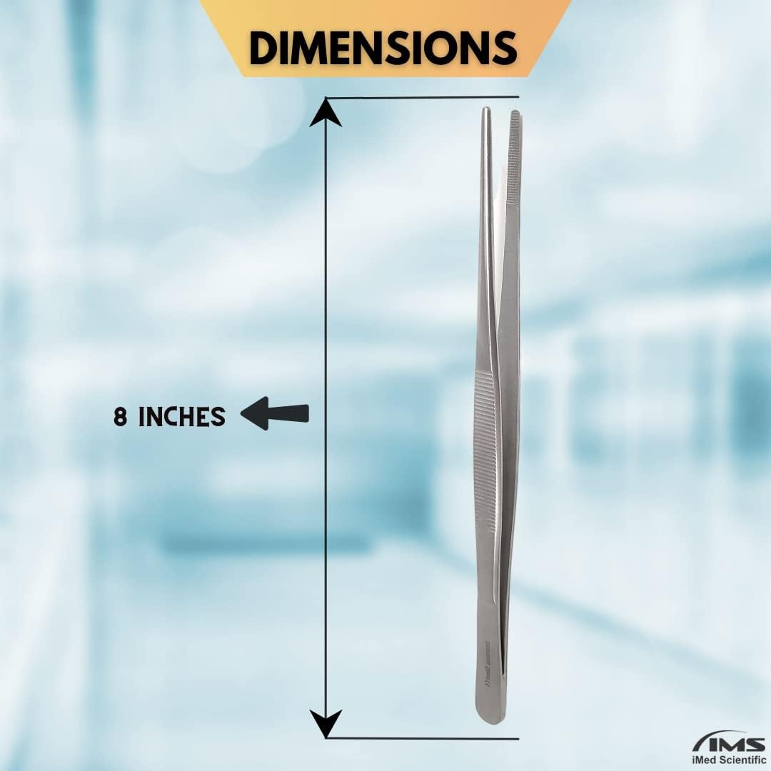 Blunt Serrated Tweezers Made of Stainless Steel Heat Resistant 8-inches