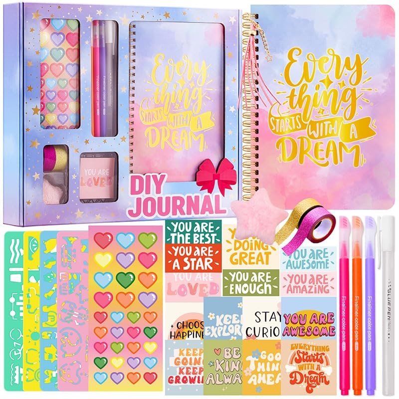 DIY Journal Kit for Girls – Journal for Girls Ages 8-12, Stationary Set, Arts…