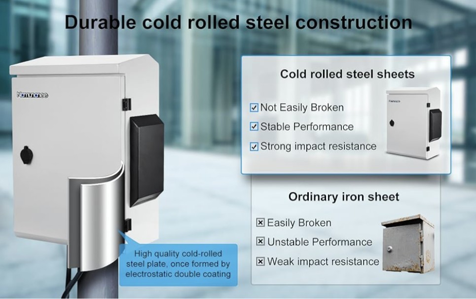 Outdoor Electrical Box, Cold-Rolled Steel Plate, Aluminum Beam, 19.6x 15.7x 7.9