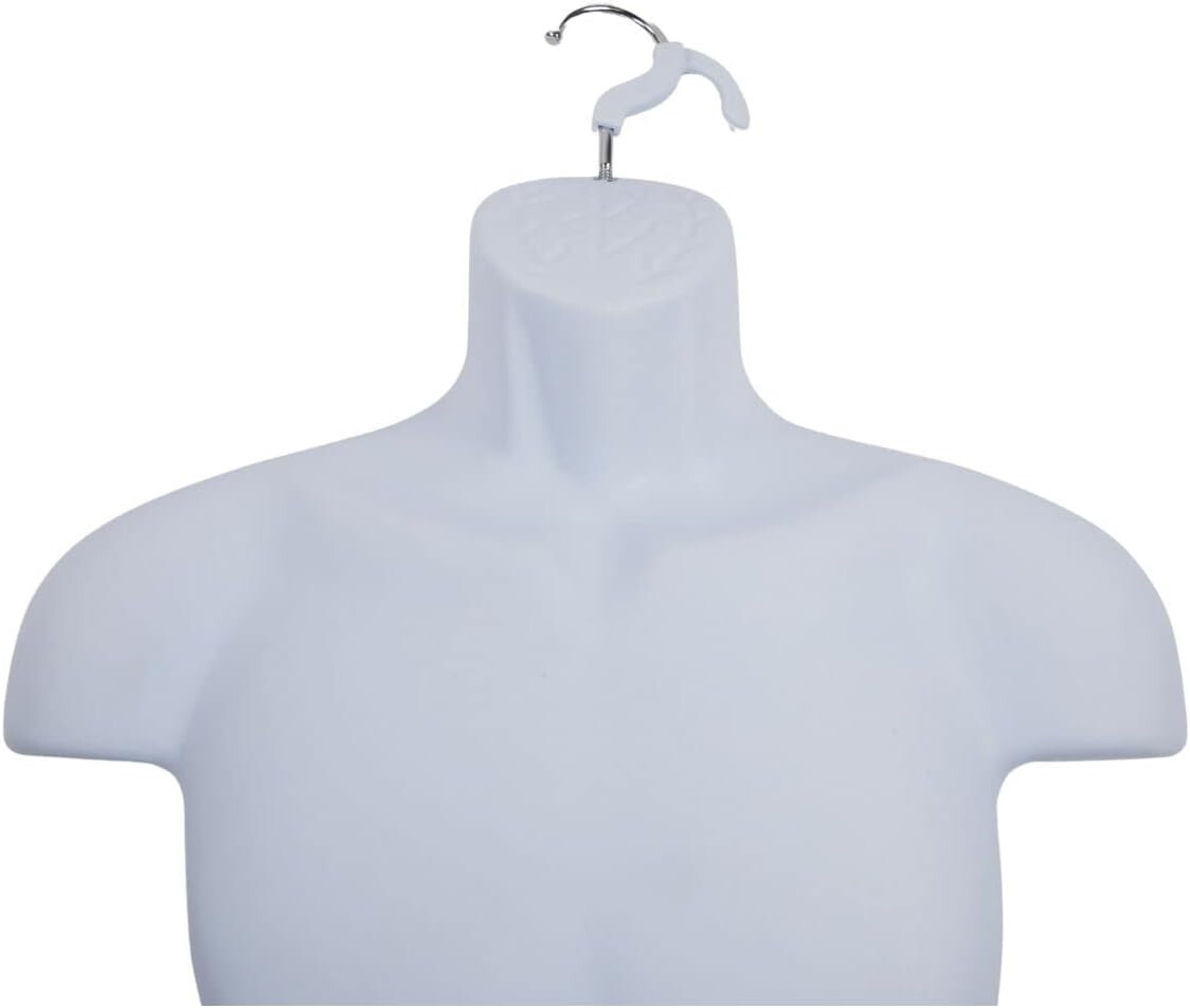 3 Clothing Display Torso Forms Fits S-L Hanging Male Mannequin White Hollow Back