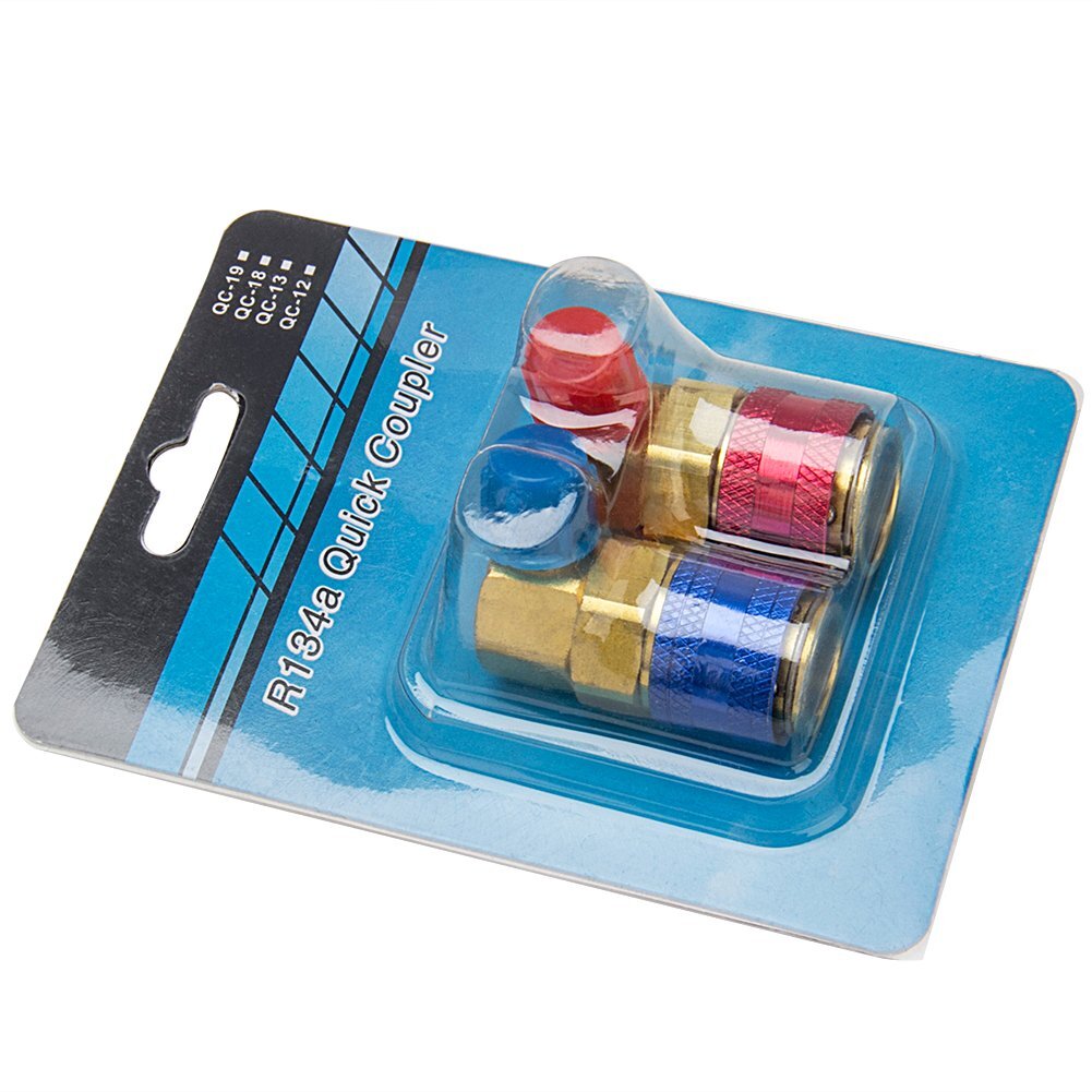 For Car AC Gauge AC High & Low Side Quick Connector Adapter Fitting Coupler Kit