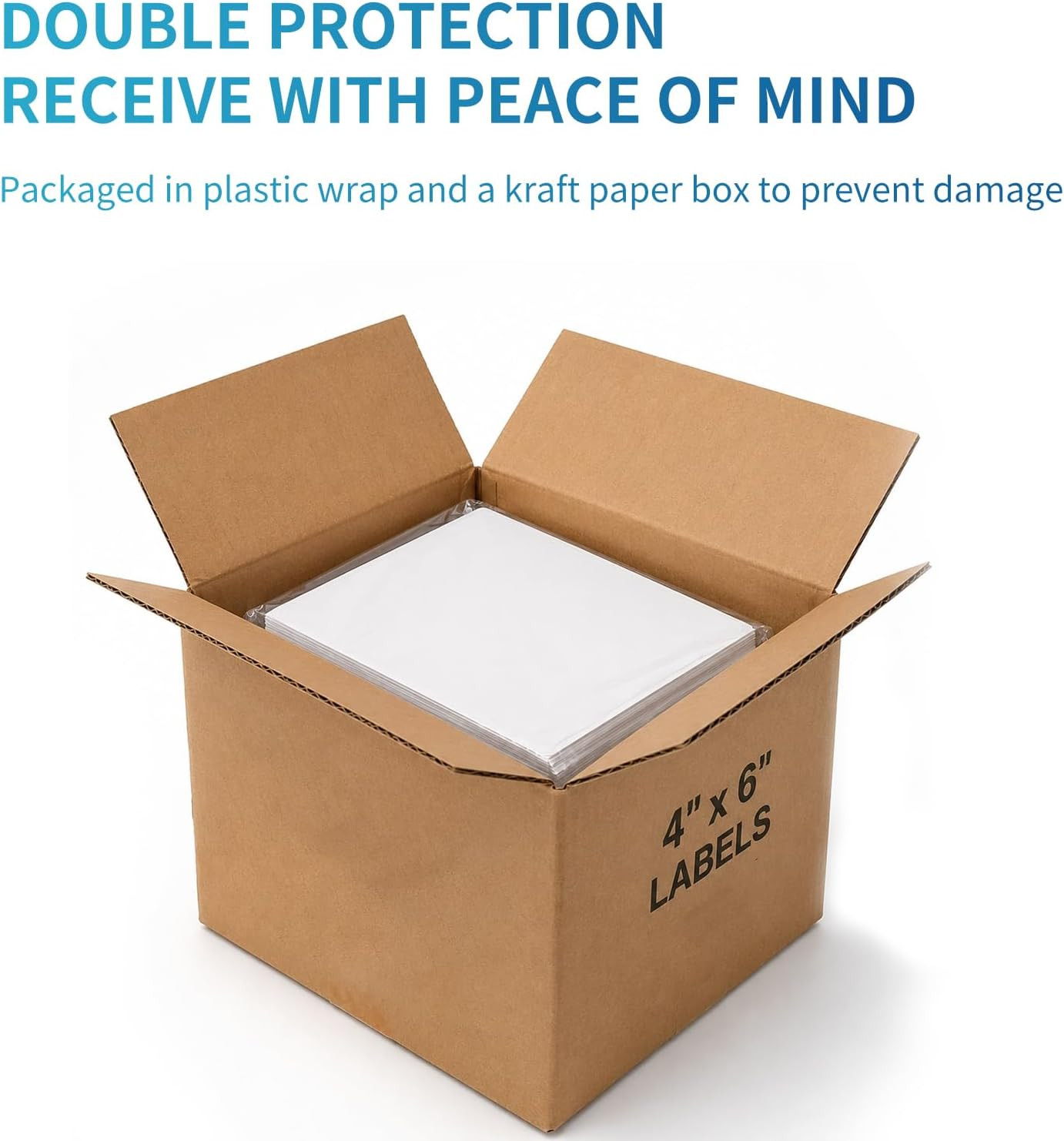 Fanfold 4 X 6 Direct Thermal Labels White Perforated Shipping Labels, 500Pcs per