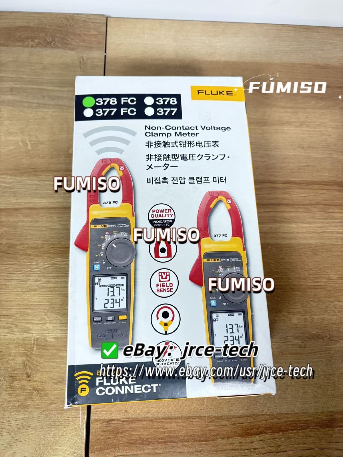 1 PCS NEW Fluke 378 FC Non-Contact Voltage Clamp Meter&jrce