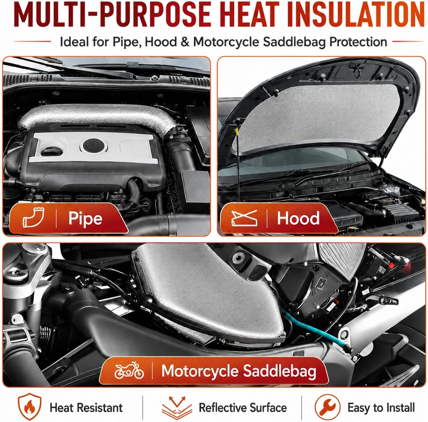 Thermal Block – Automotive Heat Shield – Reflective Aluminum, Insulation & Ad…
