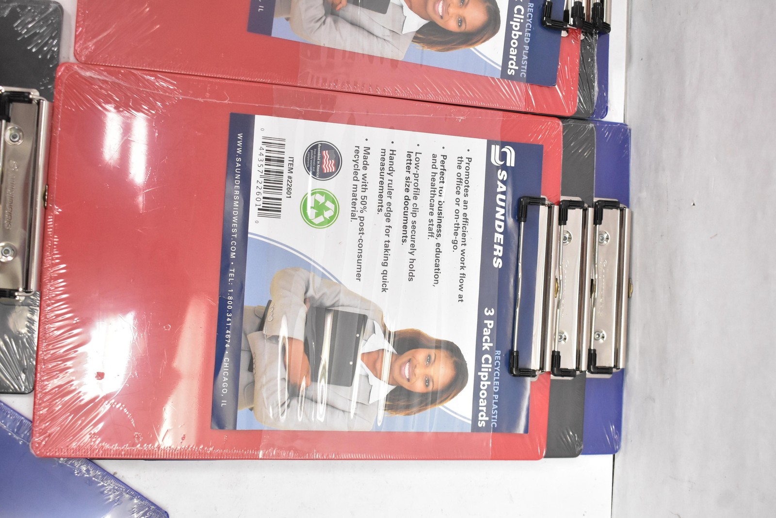 SAUNDERS Recycled Plastic 3 Pack Clipboards Lot Of 14 Assorted Colors Office