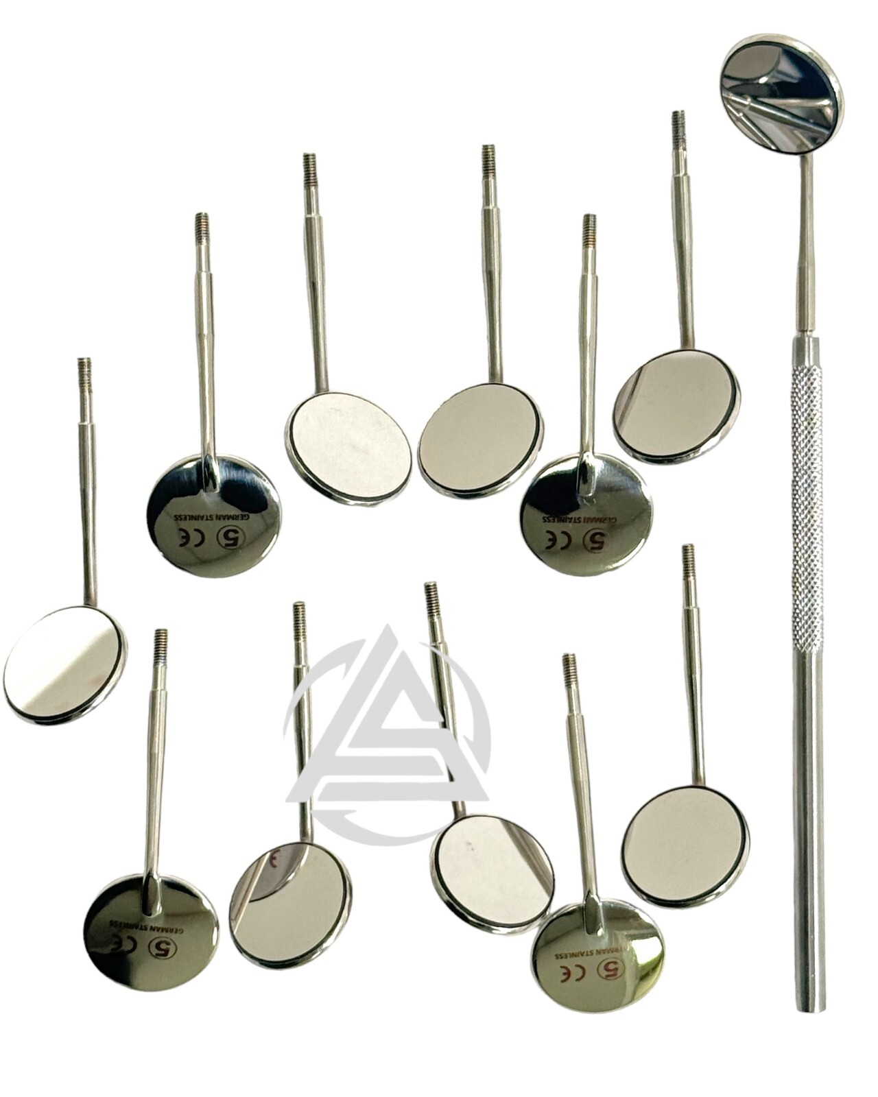 Intraoral Dental Mirrors #5- 12PK with Handle – Rhodium Coated Mirrors Anti-Fog