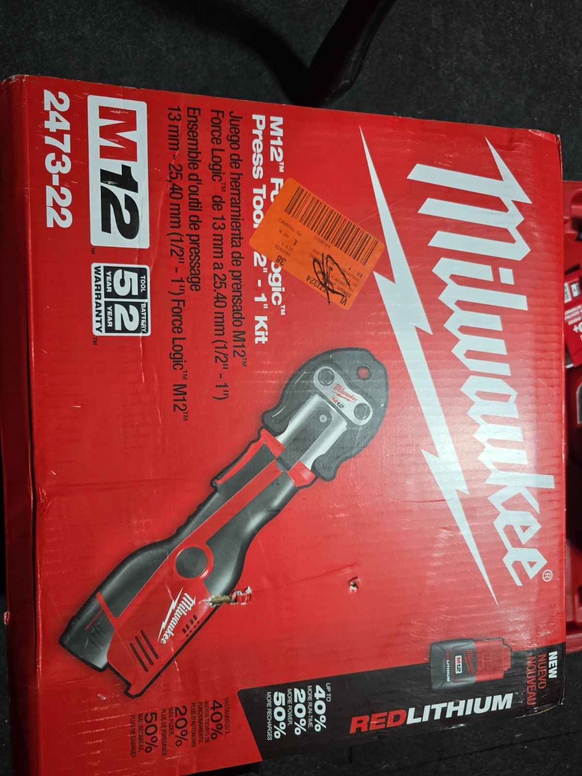 Milwaukee 2473-22 M12 Force Logic 5400 lbs Press Tool Kit, 1/2″ – 1″ Jaw