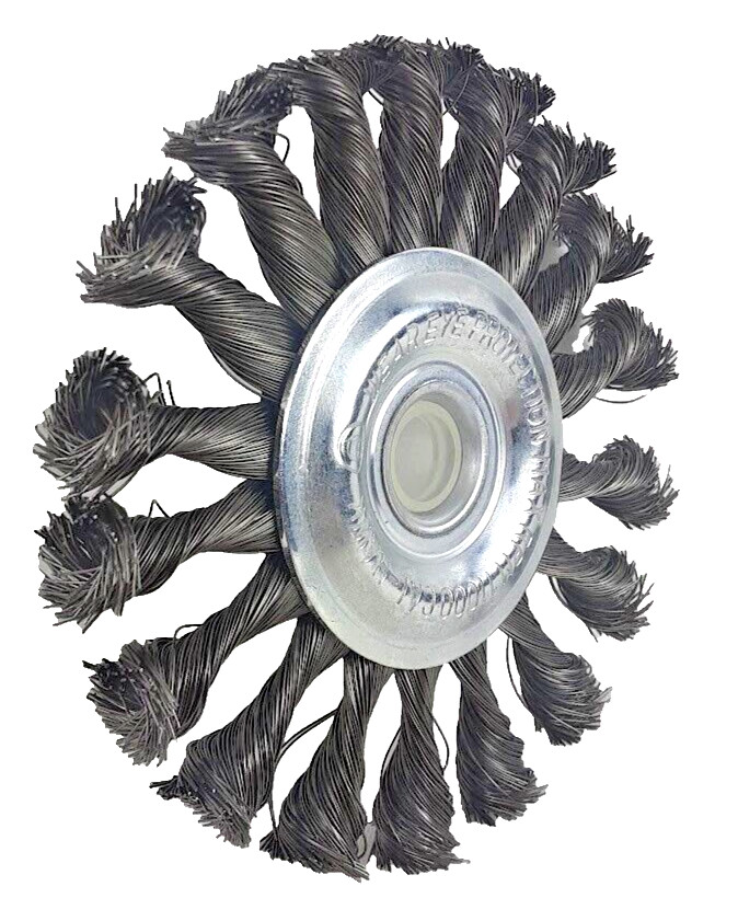 4-1/2”x5/8″Arbor Twist Knot-Type Wire Wheel Carbon Steel Brush for Angle Grinder