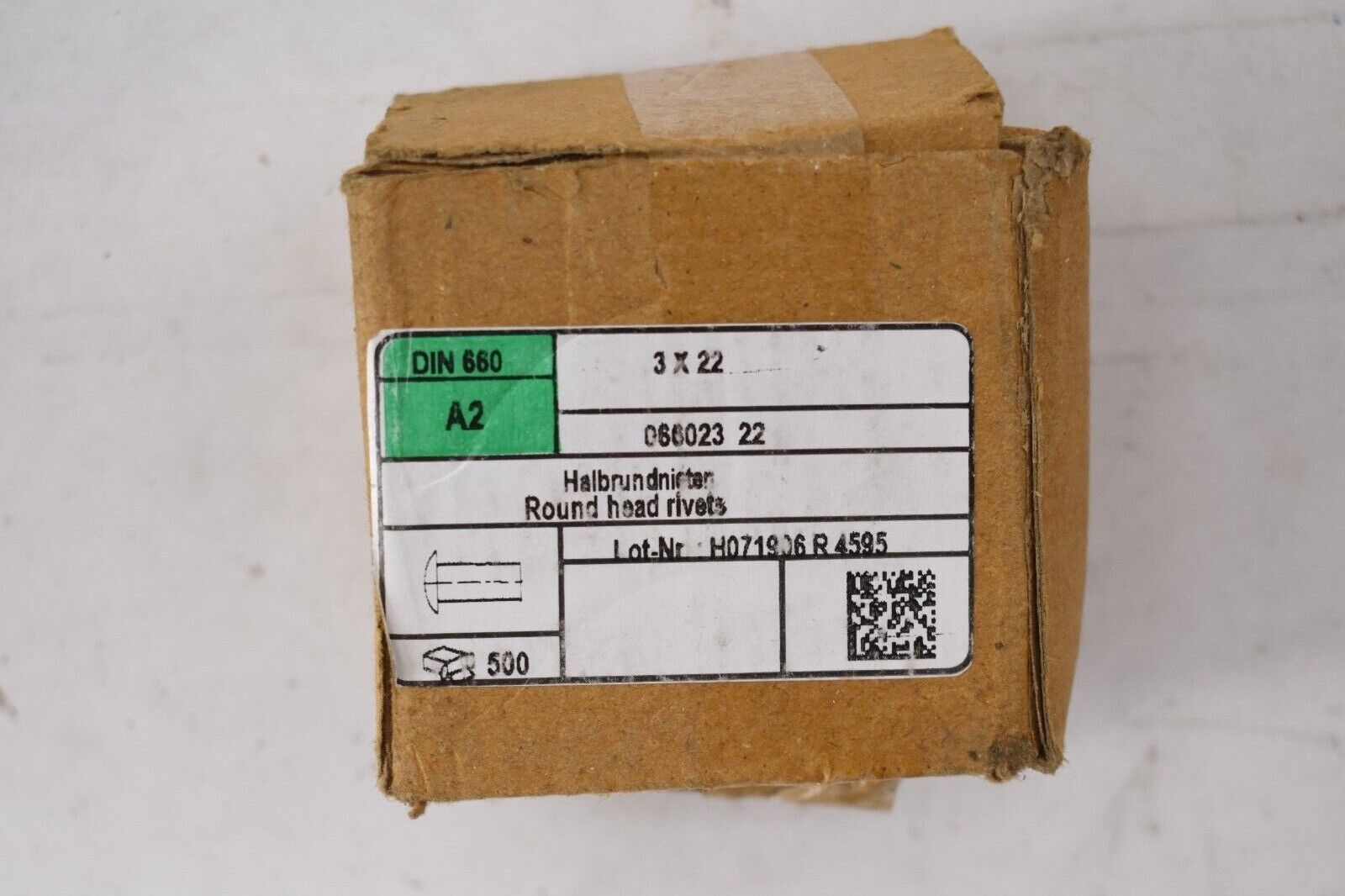 Halbrundieten DIN 660 Round Head Rivets 500 Pack 3 x 22 A2 Stainless Steel