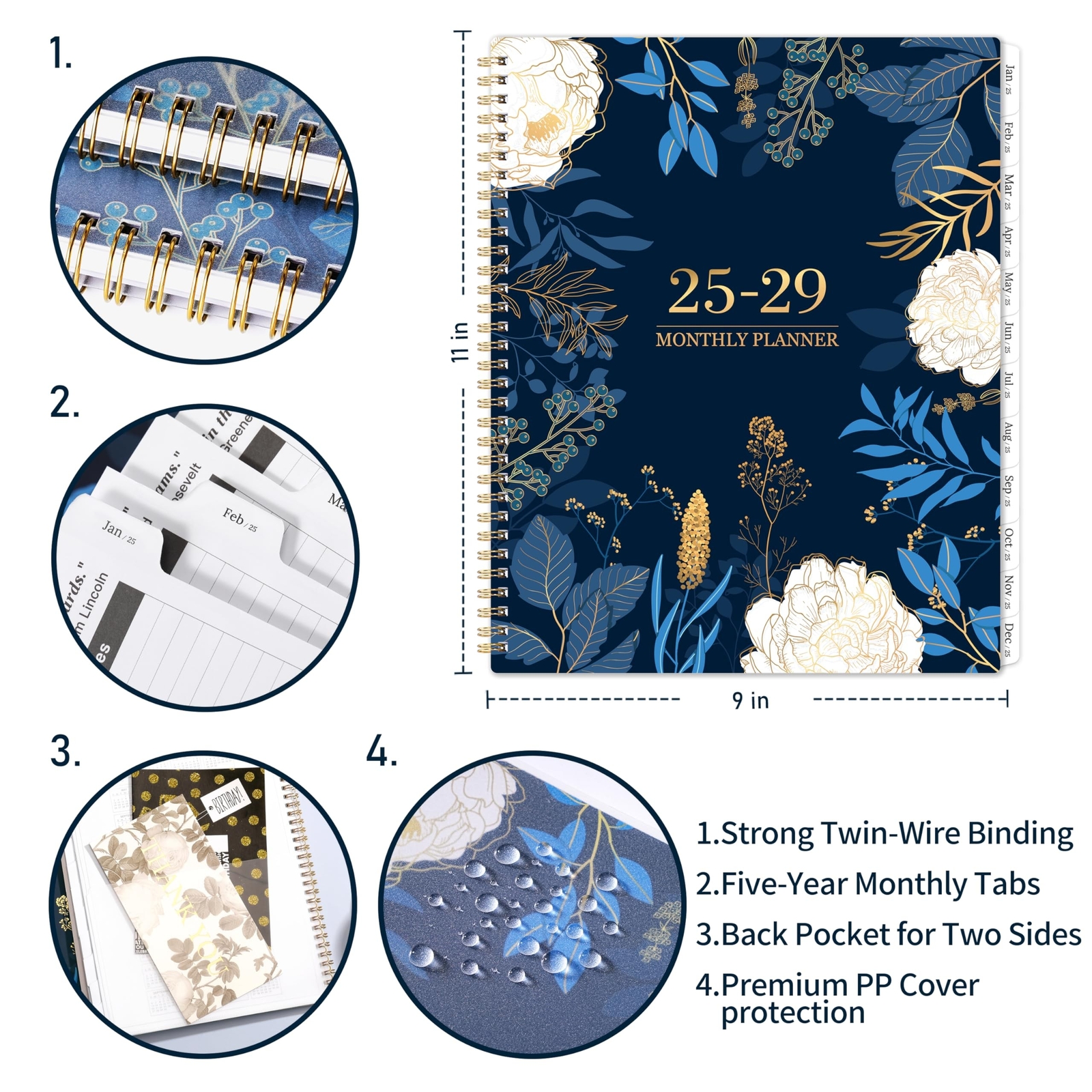 2025-2029 Monthly Planner – Jan 2025 – Dec 2029, 5 Year Monthly Planner/Calen…