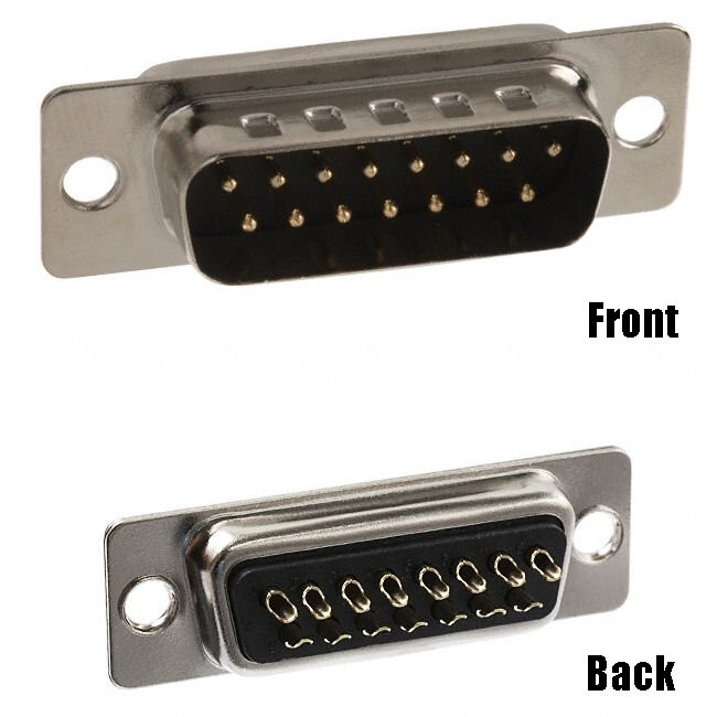 2 Pcs Pack DB15 15 Pin Male D-SUB Solder Cup Connector Adapter Plug Assembly