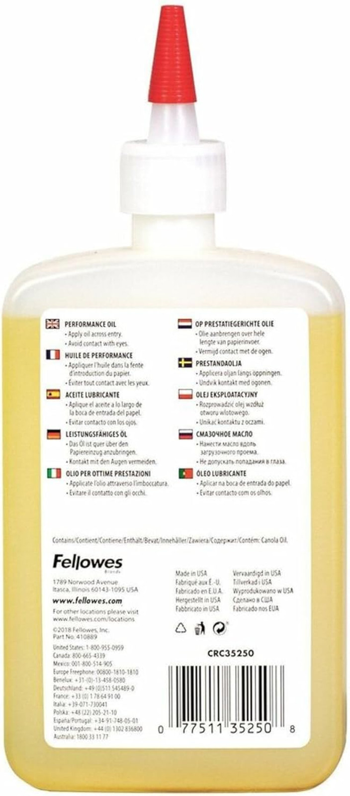 Powershred Performance Shredder Oil, 12 Ounces Extended Nozzle Bottle (35250) (P