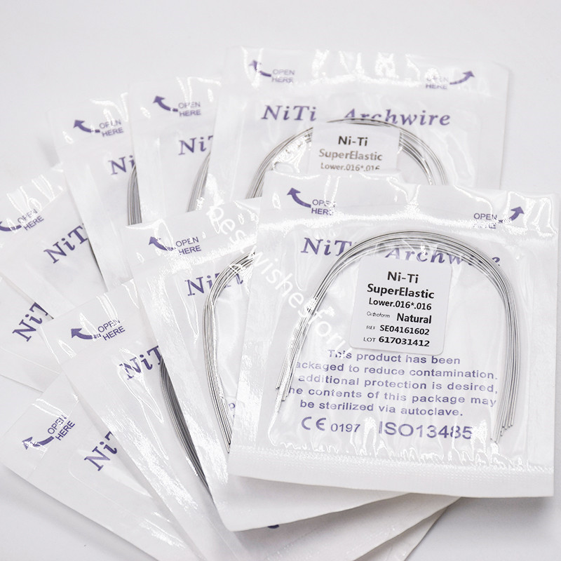 10 Pcs Dental Orthodontic Arch Wire Rectangular Round Niti Super Elastic Natural