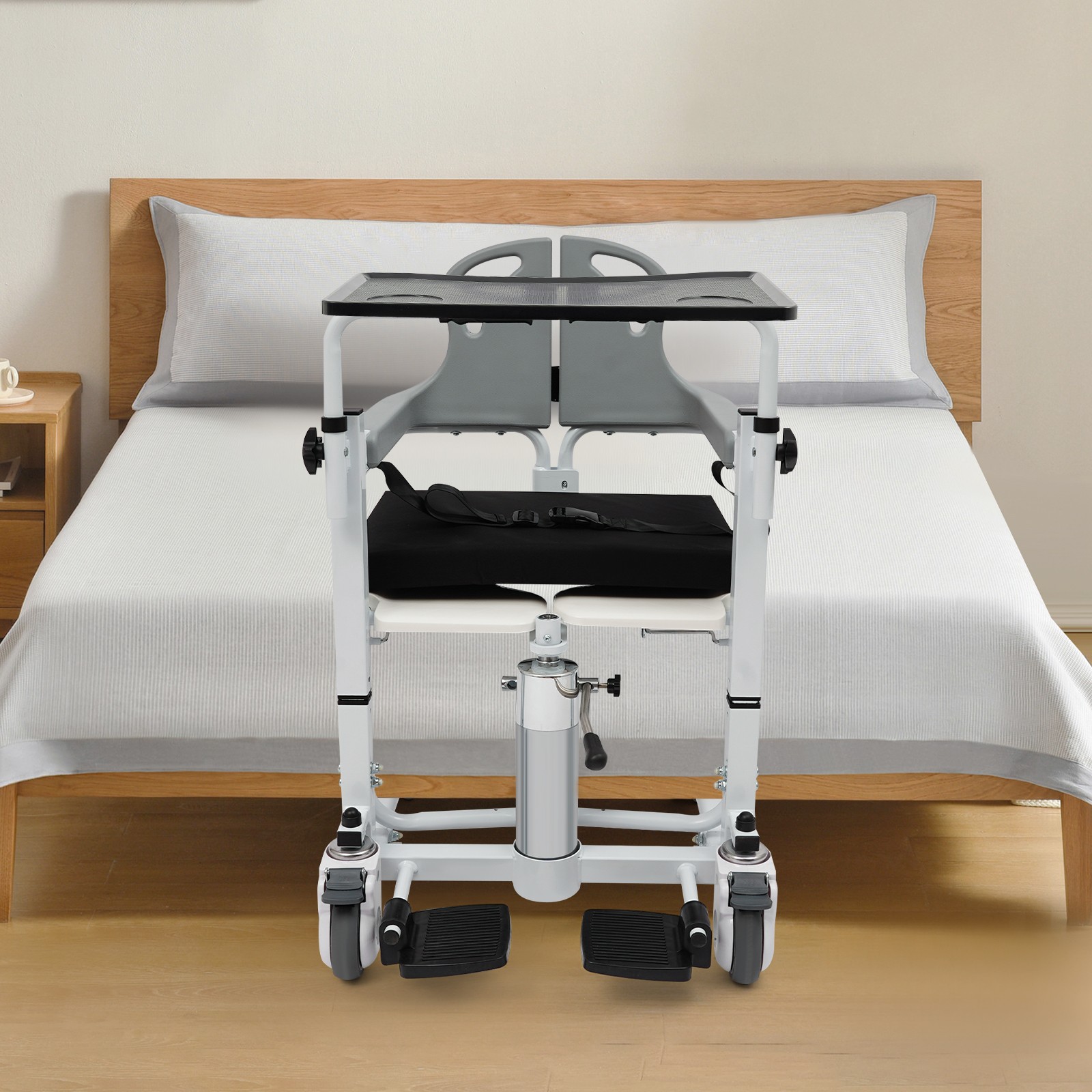 136kg/299.83lbs Patient Lift Nursing Chair Patient Hydraulic Transfer Wheelchair