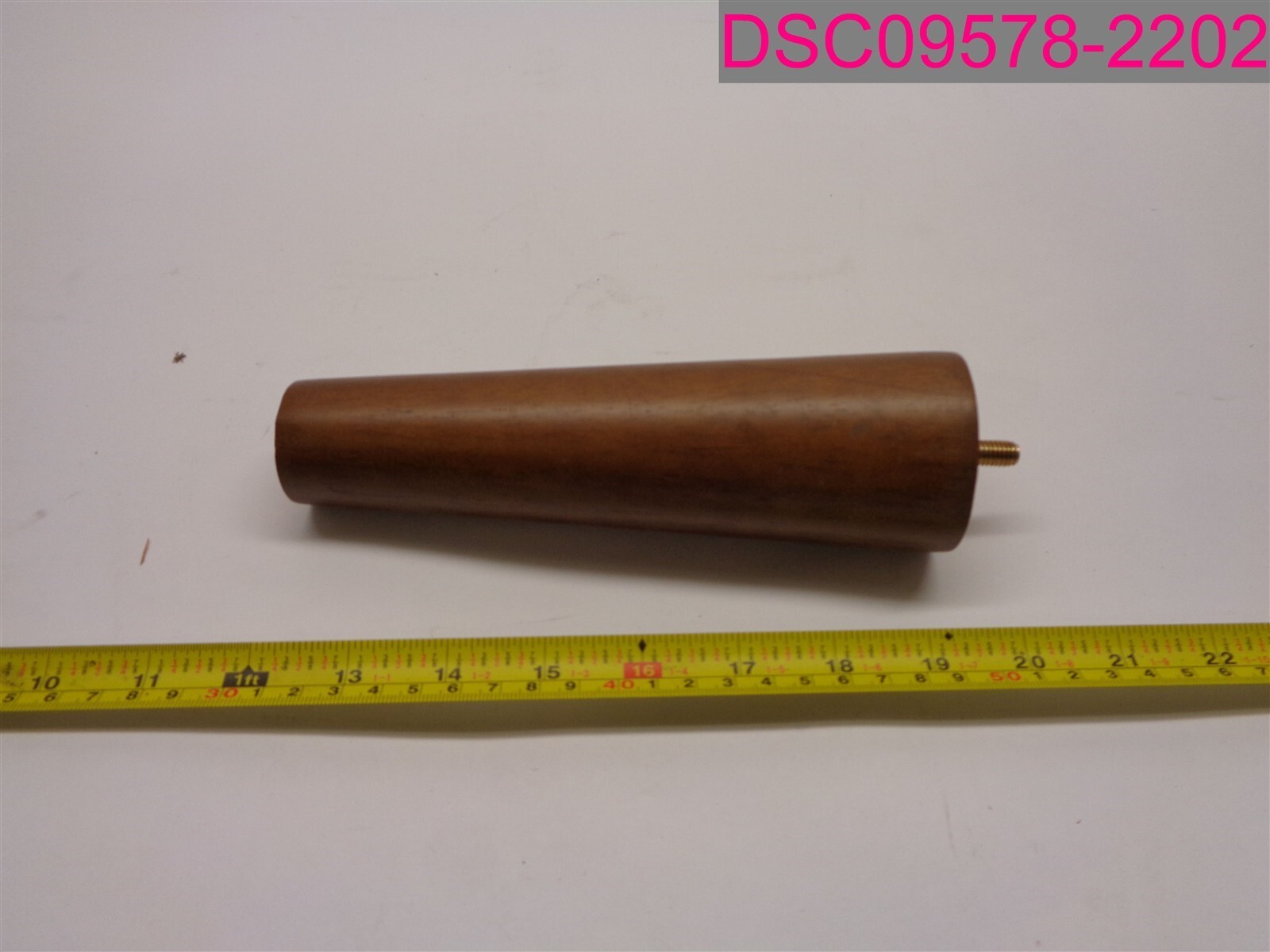 QTY=2; 7-1/2′ Round Tapered Wood Furniture Legs/ Feet. 3/4″x5/16″ Stem.