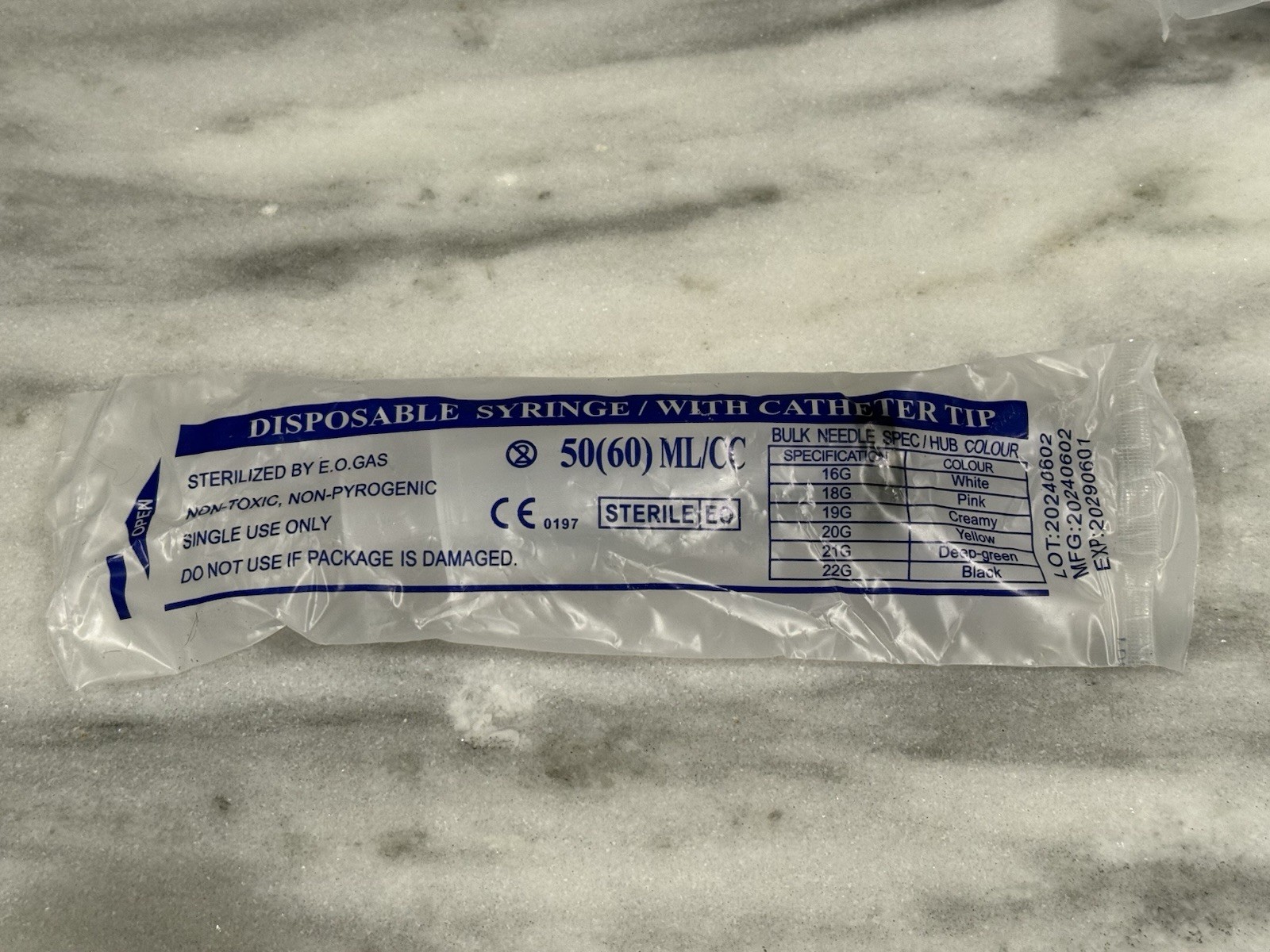 50ml/60cc Disposable Syringe With Catheter Tip (17) Count Lot