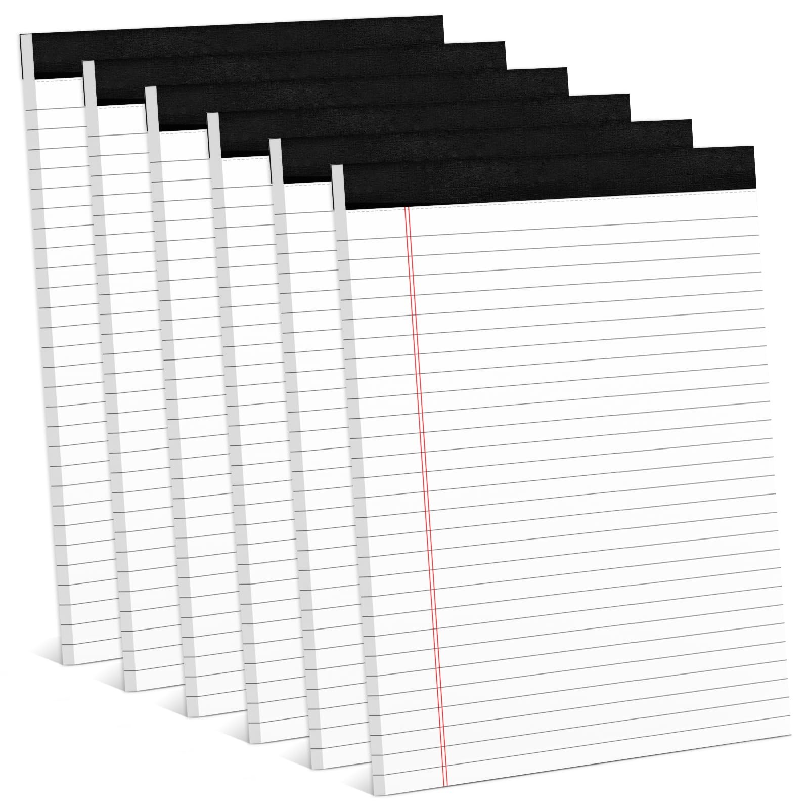 6 Pack Wide Ruled Legal Pads, 8.5×11, 30 Sheets, White