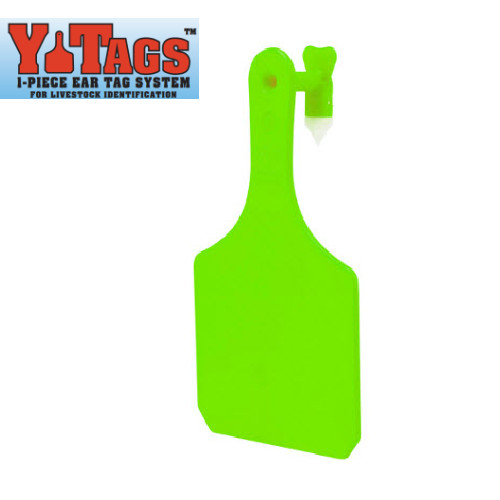 New 25 Chartreuse Y-Tex Y-Tags Blank Calf Size 1 piece ear tags (like Ztags)