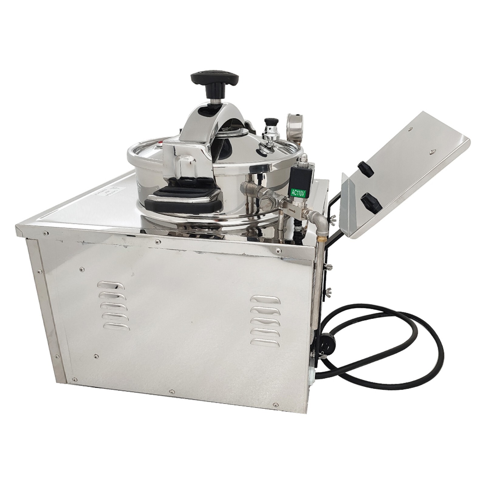 110V Countertop 16L Electric Chicken Stove Multi-purpose Pressure Fryer 25A