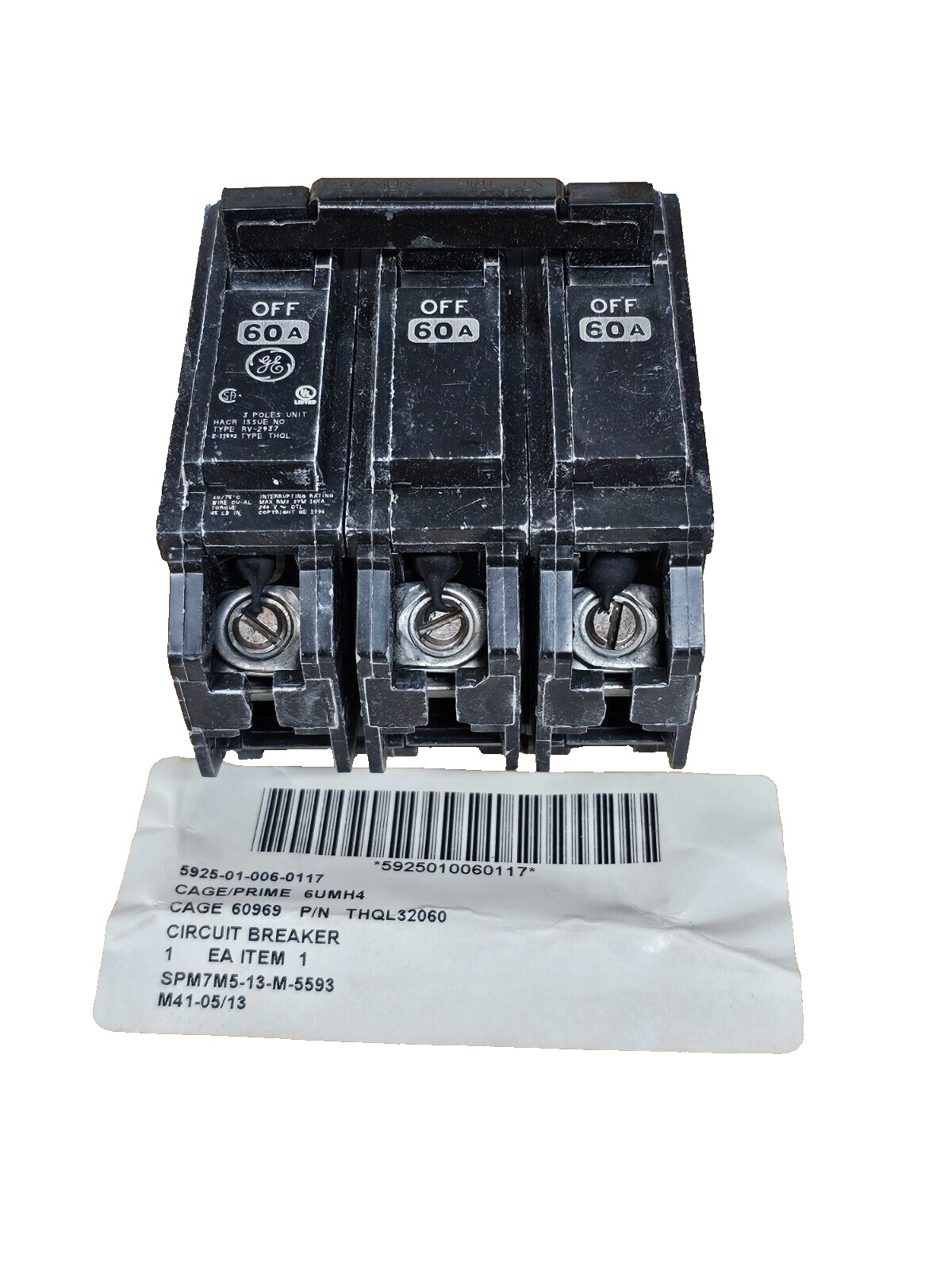 Ge General Electric Circuit Breaker 60A Amp 3 Pole P 240V THQAL THQL32060 NEW