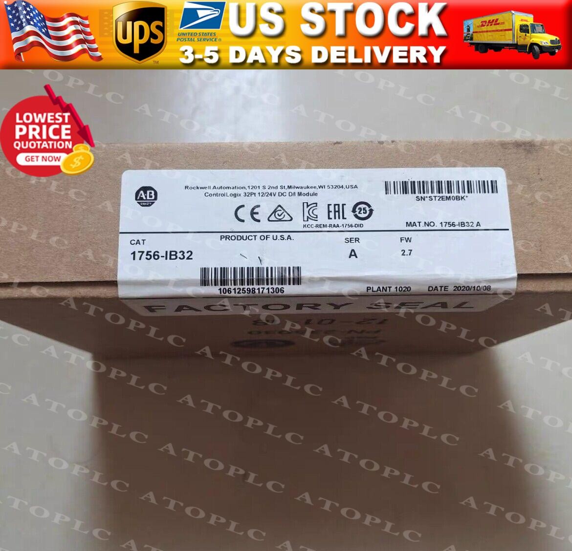 New Factory Sealed AB 1756-IB32 SER A ControlLogix 32 Pt 12/24V Module 1756IB32