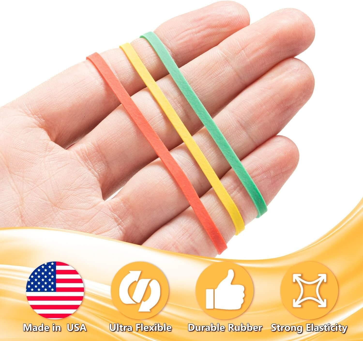 High Quality Rubber Bands Size 33-1/2 Lb of about 300 Colorful, Thick Rubber