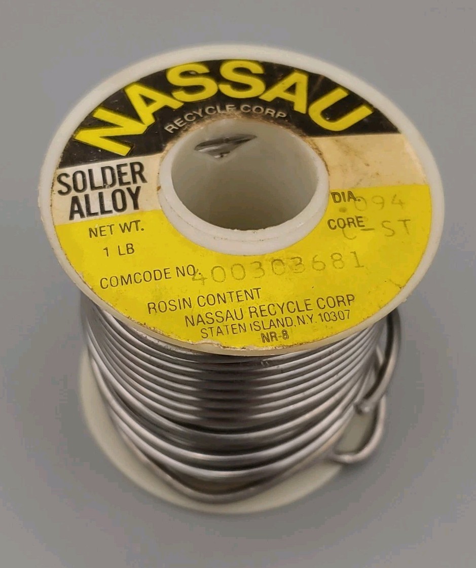 Vintage Nassau C ROSIN Solder .094 DIA Core C-ST 1 LB New Old Stock