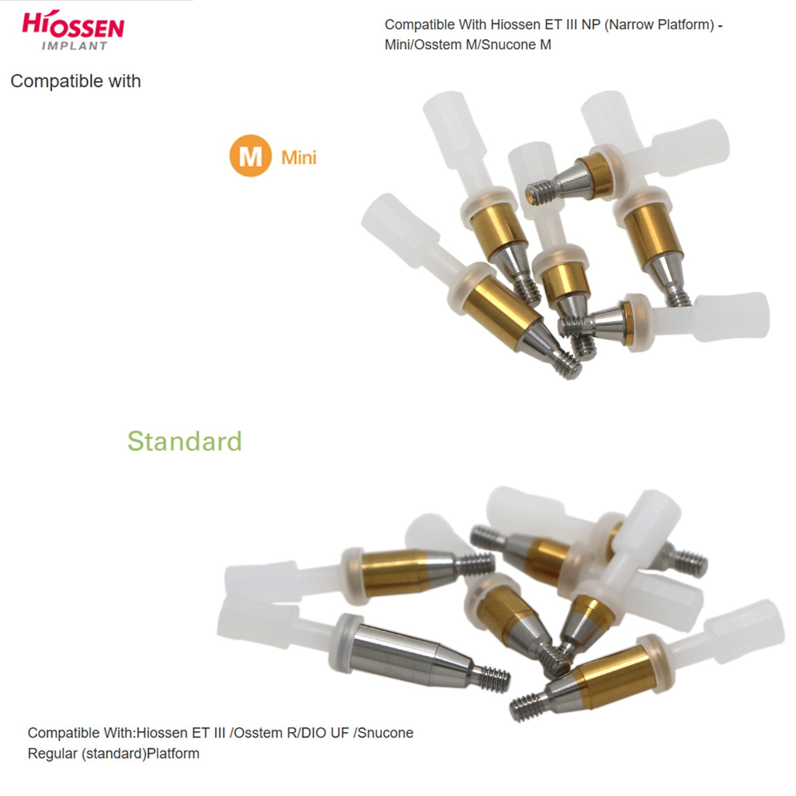 Hiossen Dental attachment overdenture Locator Abutment for Inter ET Mini/Regular
