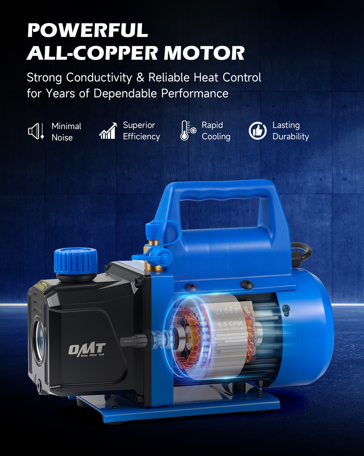 Rotary Vane Deep Vacuum Pump HVAC AC Air Tool R410a R134 W/Free Oil 4CFM 1/3HP