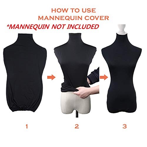 NAVADEAL Black Superb Lycra Mannequin Fabric Cover, 100% Handmade Soft Stretchy,