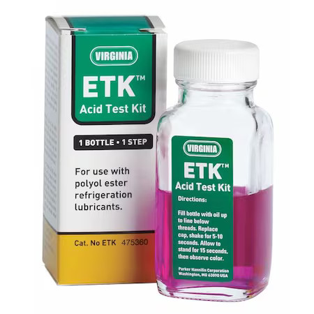 Virginia Kmp Etk Refrigeration Oil Acid Test Kit, 4 Oz Sz