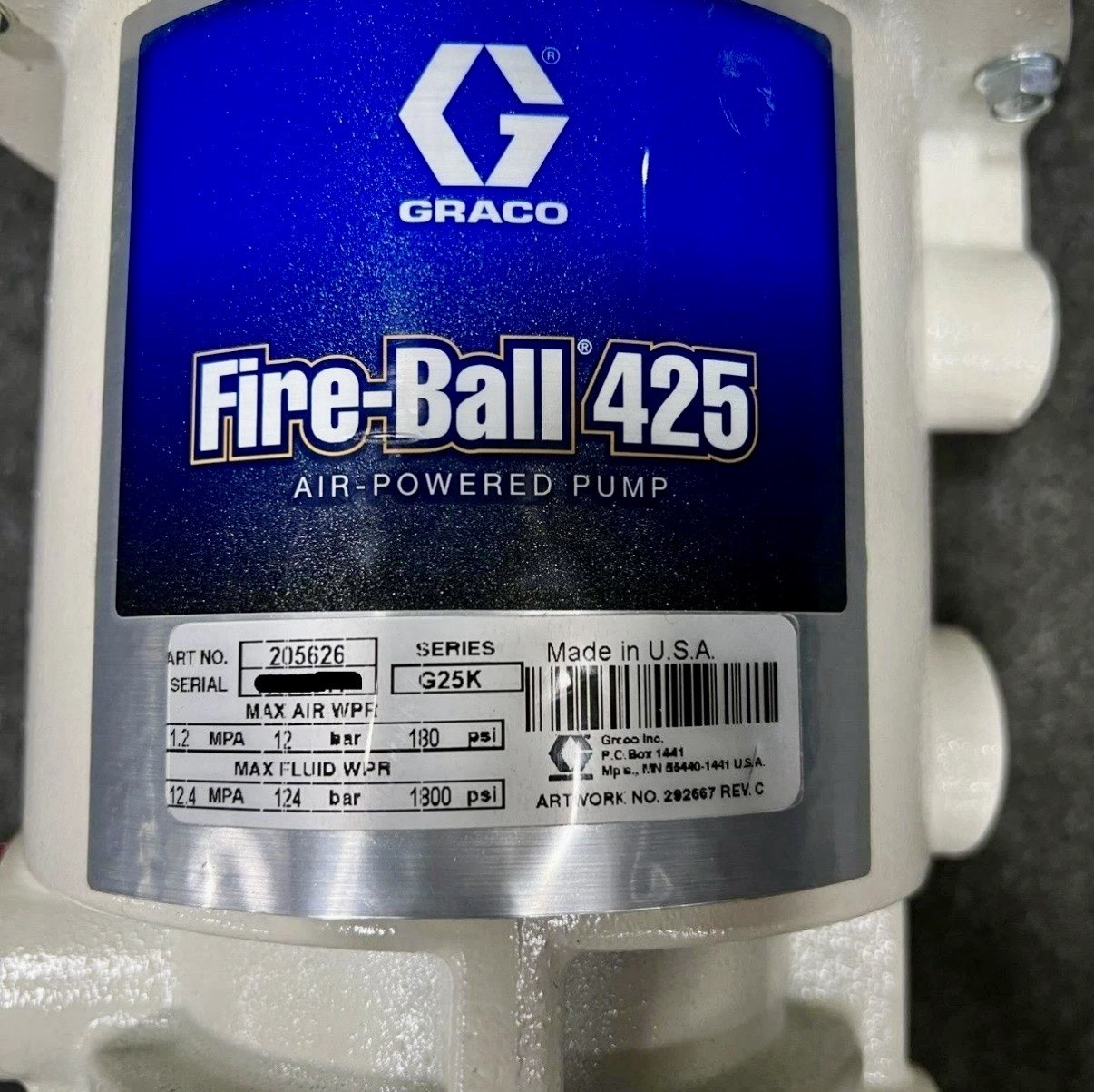 GRACO 205626 Fire-Ball® 425 Series 10:1 Universal Size Oil Pump, Air Powered