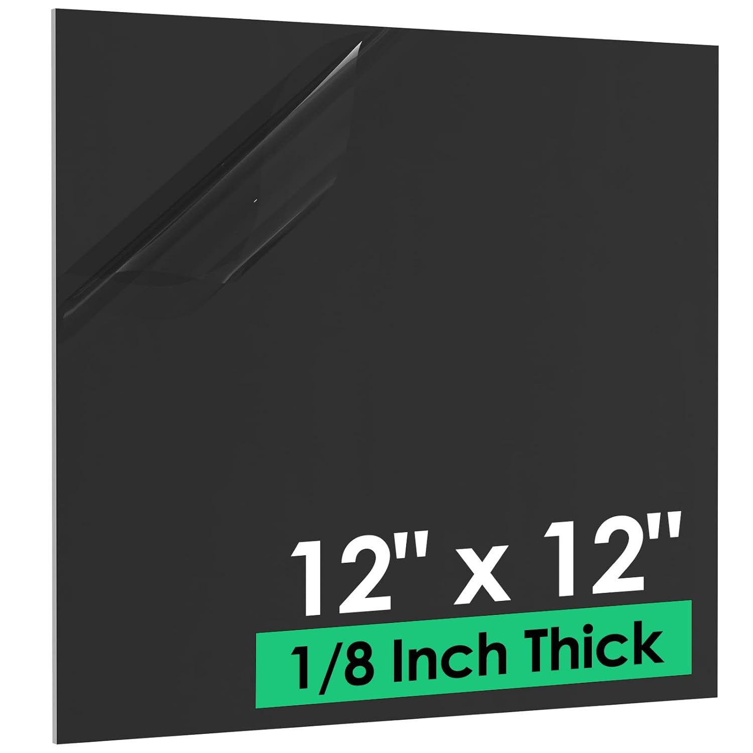 ABS Plastic Sheet 1/8 Inch Thick 12″ X 12″ Black Rigid Thermoplastic Board New