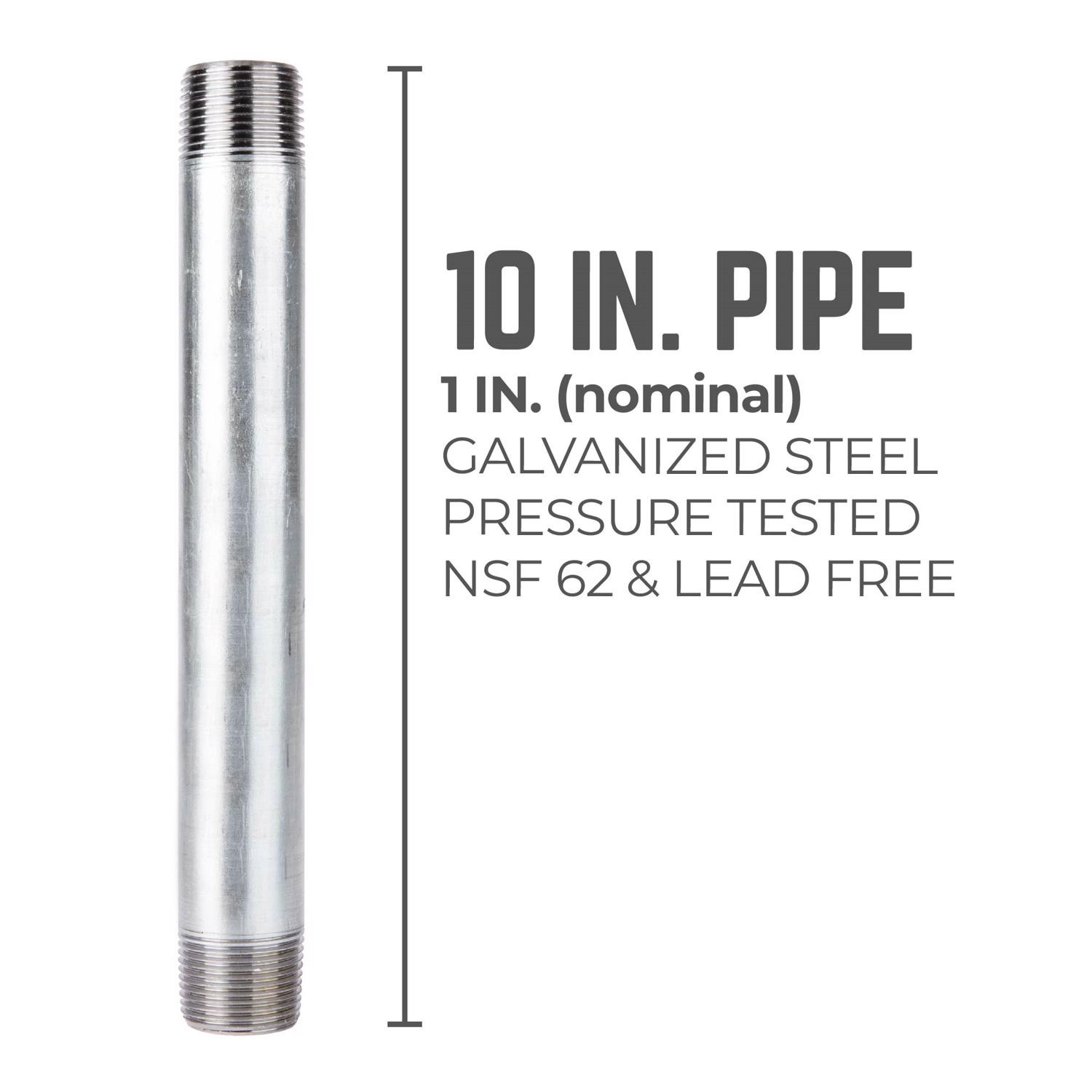 BK Products 565-100HN Galvanized Steel Nipple 1 x 1 MIP Dia. in. (Pack of 5)