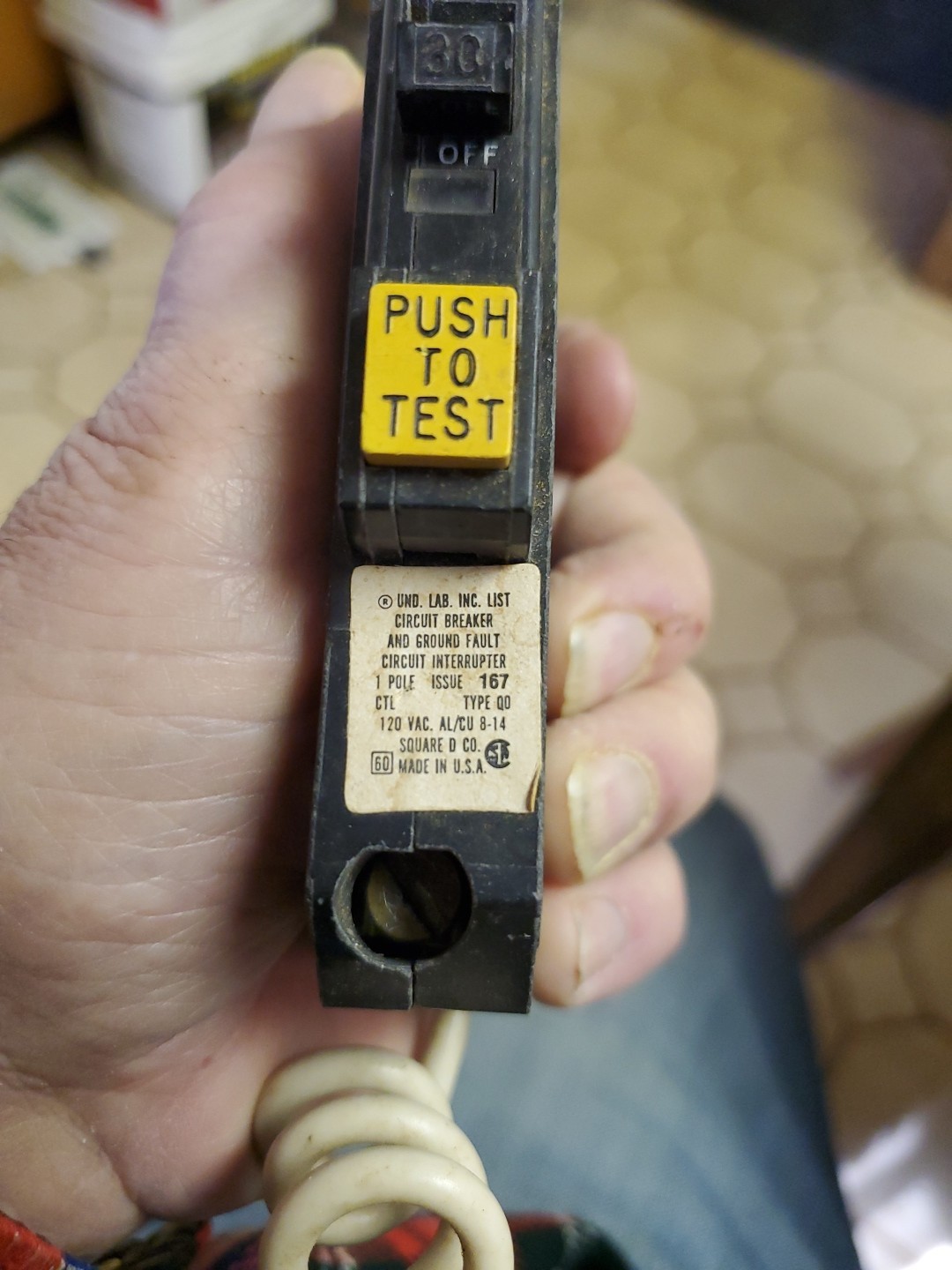 Square D QO130GFI 30 Amp 1 Pole 120V GFI Circuit Breaker