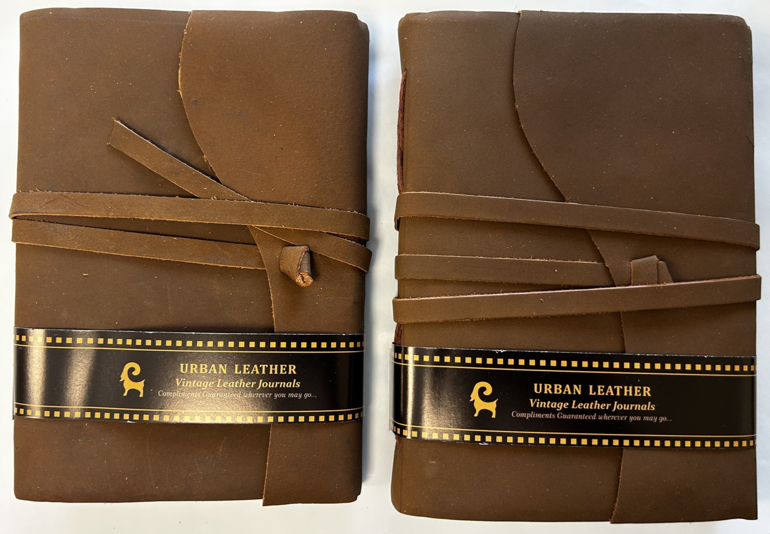 Handmade Genuine Leather Bound Journal Notebook Plain Matt Paper 110 Page 2-Pack