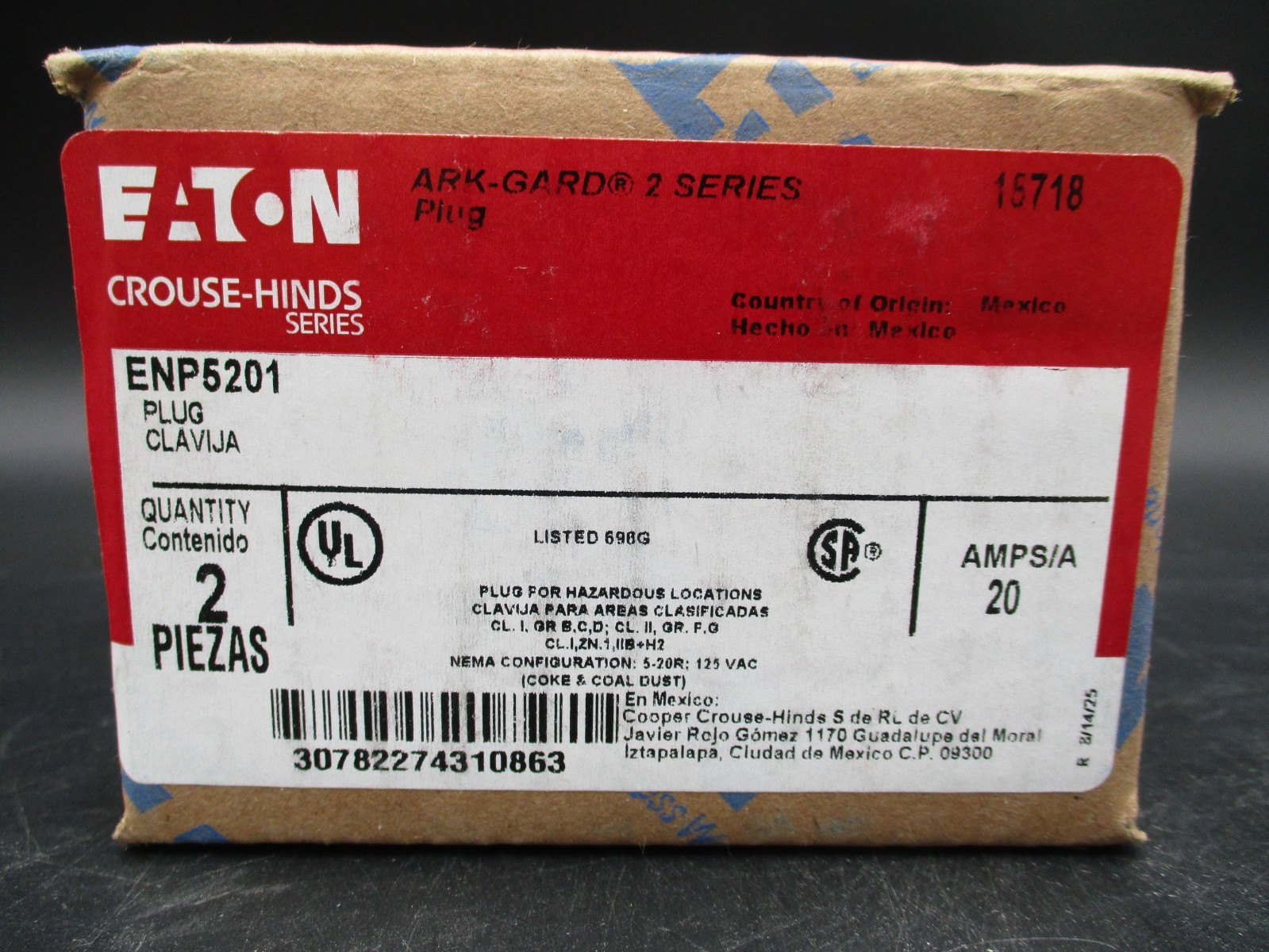 (QTY 1) CROUSE HINDS ENP5201 20A EXPLOSION PROOF PLUG *SAME DAY SHIPPING*