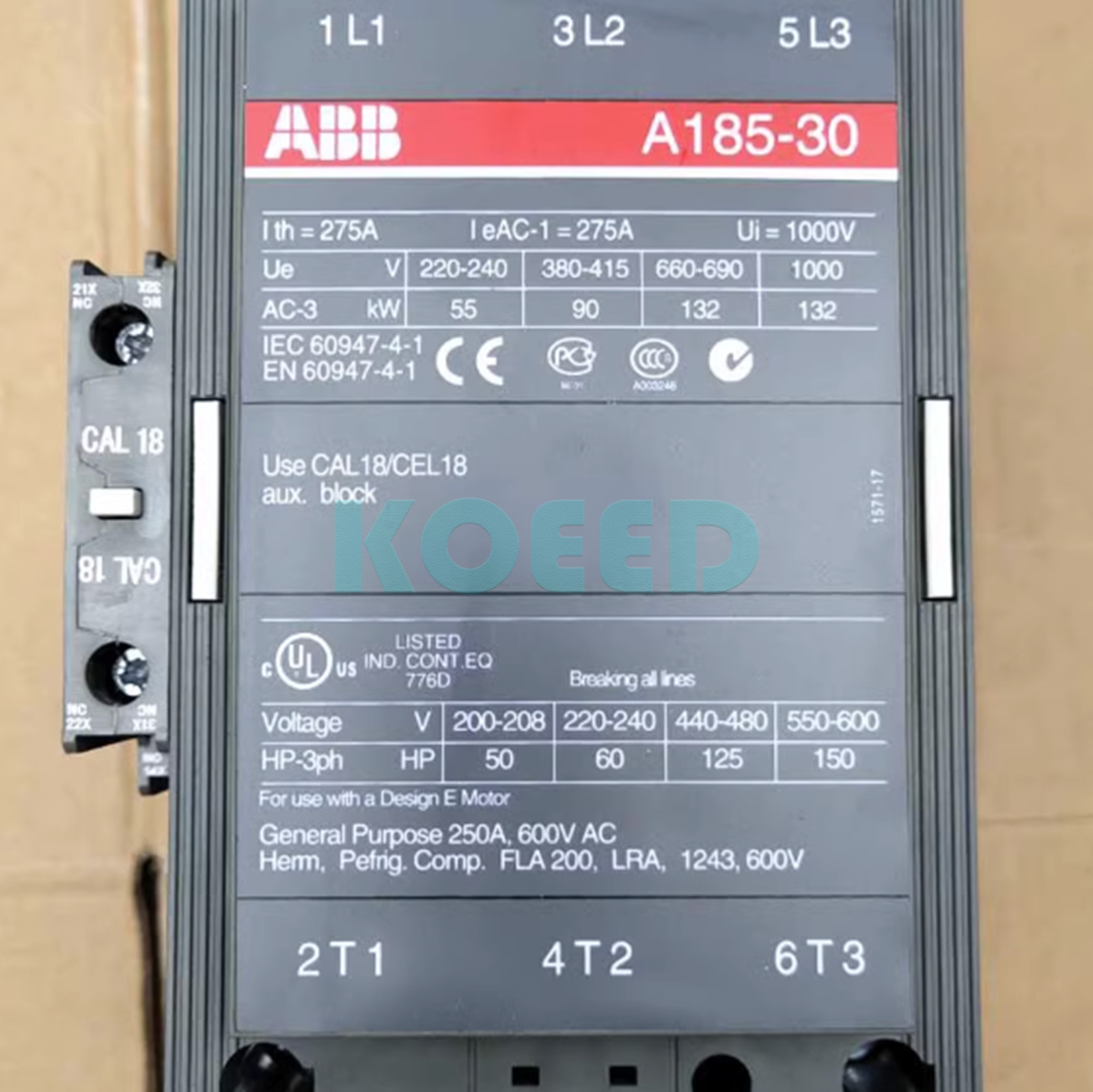New In Box ABB A185-30 A185-30-11 AC Contactor
