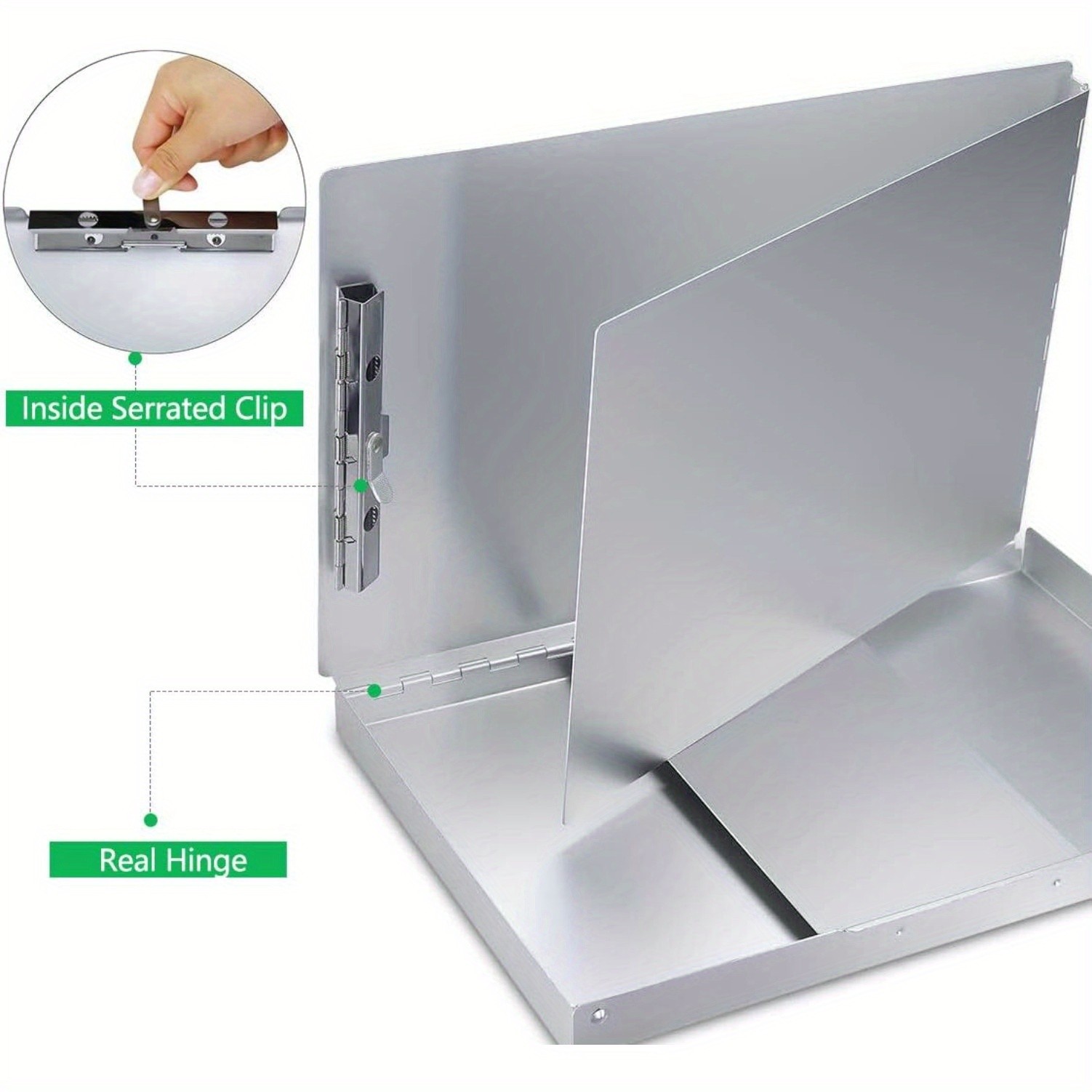 Heavy Duty Aluminum Metal Clipboard Storage Box – Form Holder w/ Clip Inside