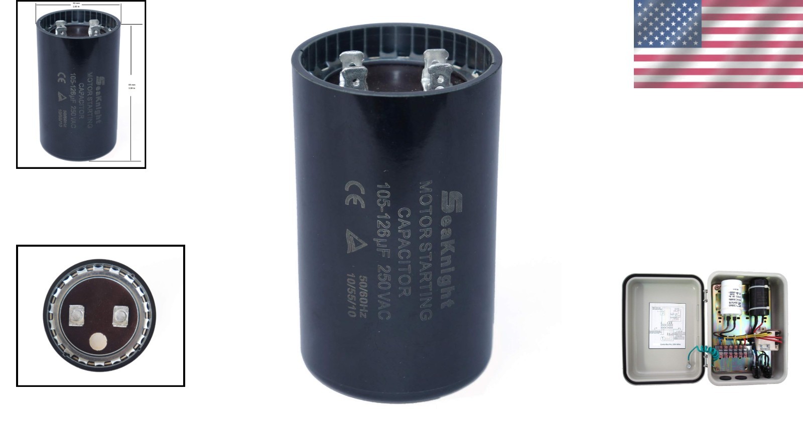 105-126 MFD (uF) Motor Start Capacitor Compatible for Franklin Control Box 28230