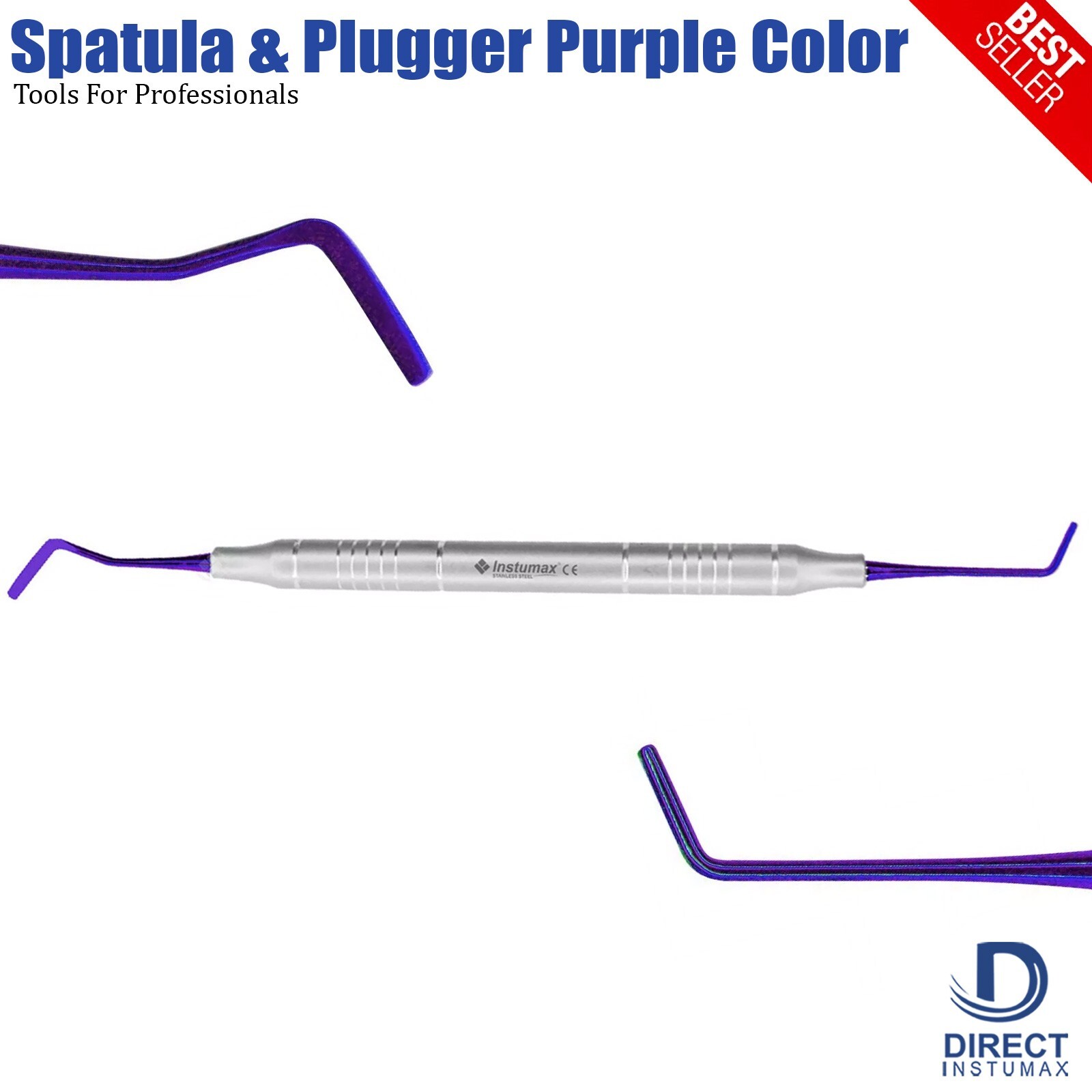 Dental Filling Tools Set Titanium Spatula & Plugger with Colorful Tips