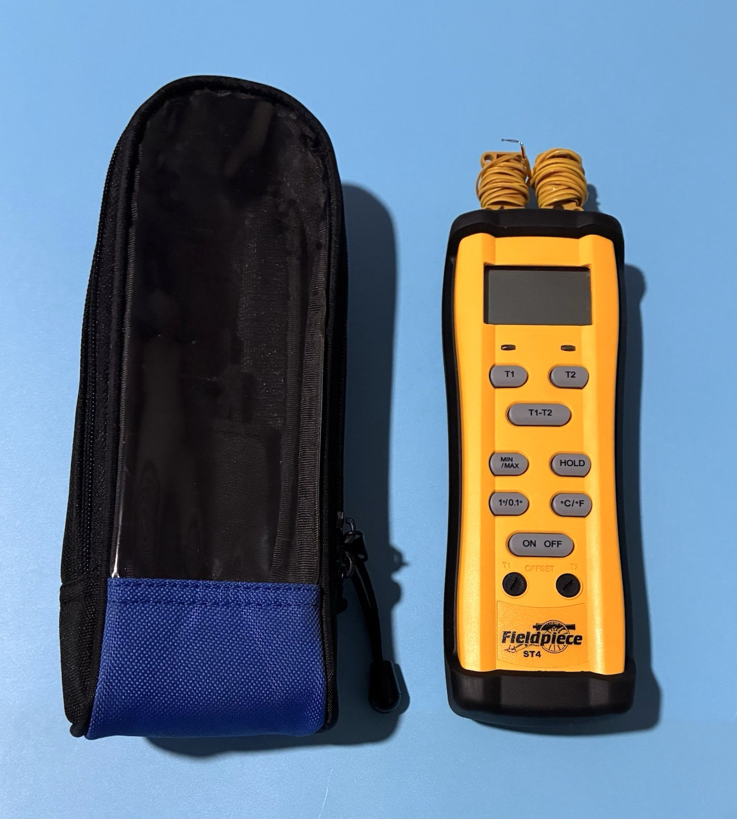 Fieldpiece ST4 Dual Temperature Digital Thermometer with Case Working