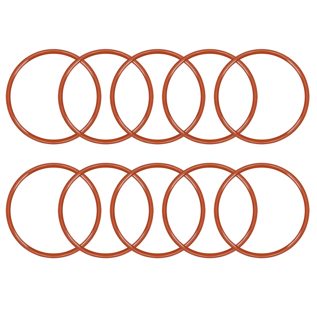 Silicone O-Ring 45mmx40.2mmx2.4mm VMQ Seal Rings Sealing Gasket Red, 10PCS