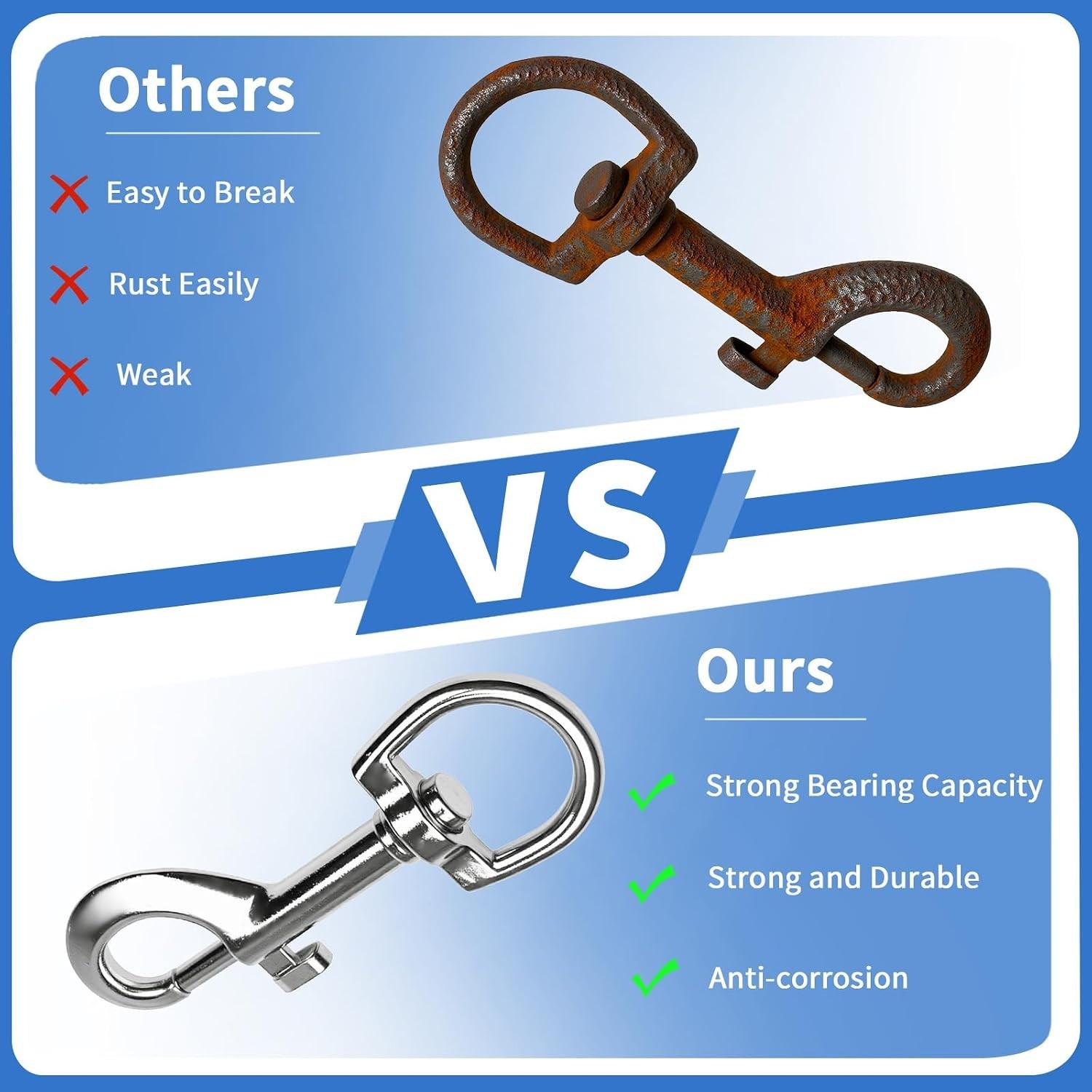 12 Pcs Zinc Alloy Swivel Eye Bolt Snap Hooks for Leashes and Flags