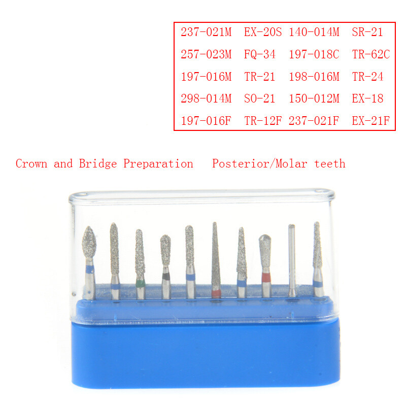 Dental Diamond Burs FG1.6mm Tooth Drill FG101-FG117 Fit for High Speed Handpiece