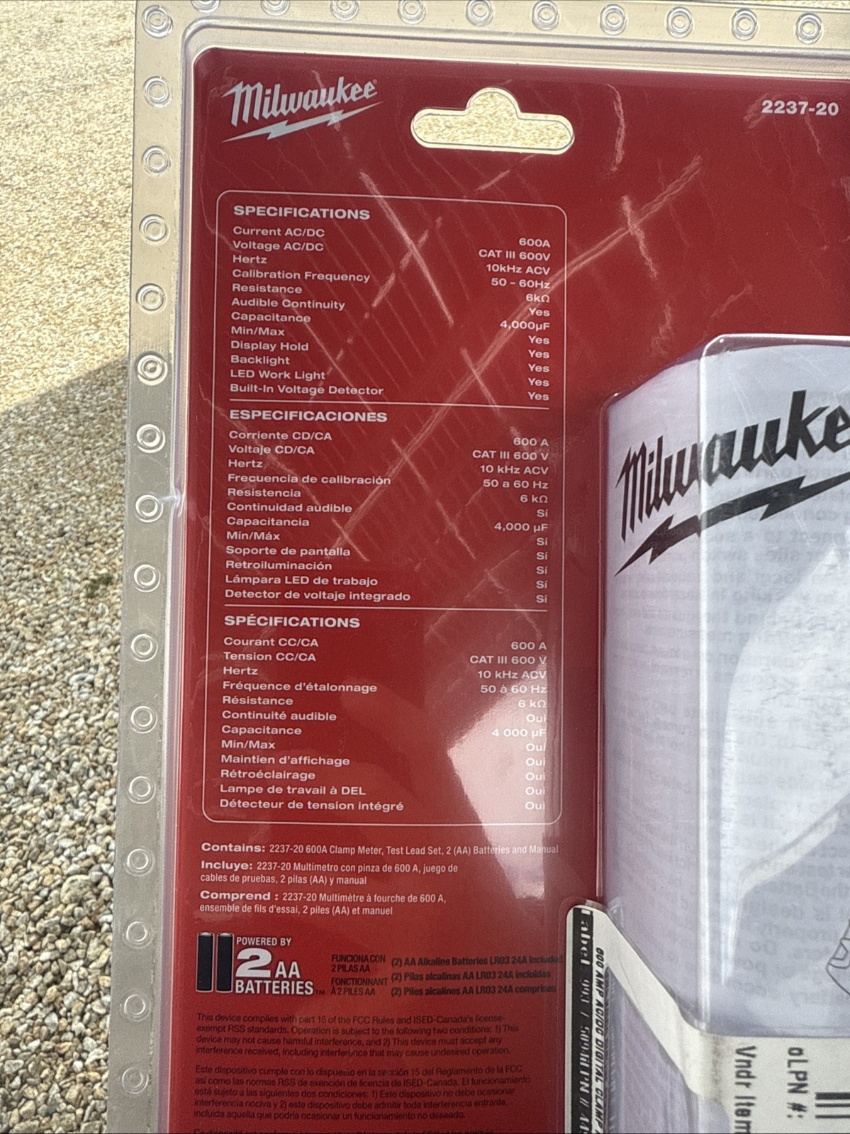 milwaukee 600a clamp meter for hvac/r 2237- 20