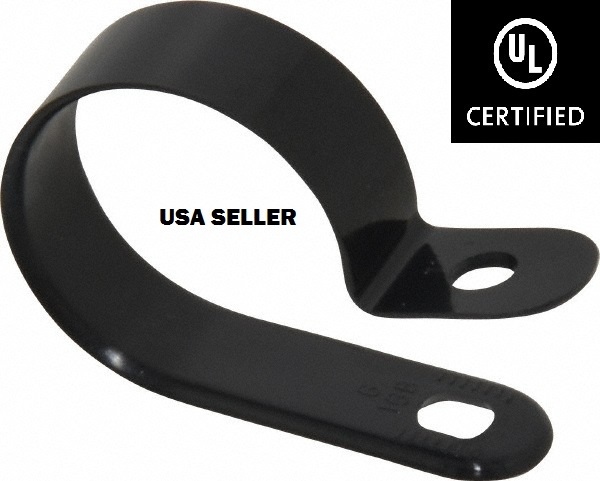 1000 PCS PACK 5/8″ Inch R-Type CABLE CLAMPS NYLON BLACK HOSE WIRE ELECTRICAL UV