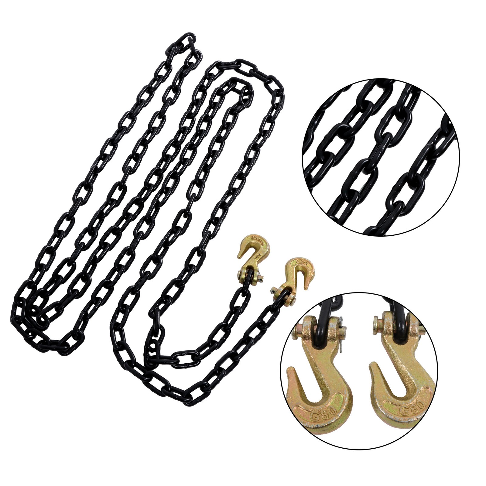 1/4 Inch × 14ft G80 Transport Binder Chain 3300lbs Binder Chain with Hooks
