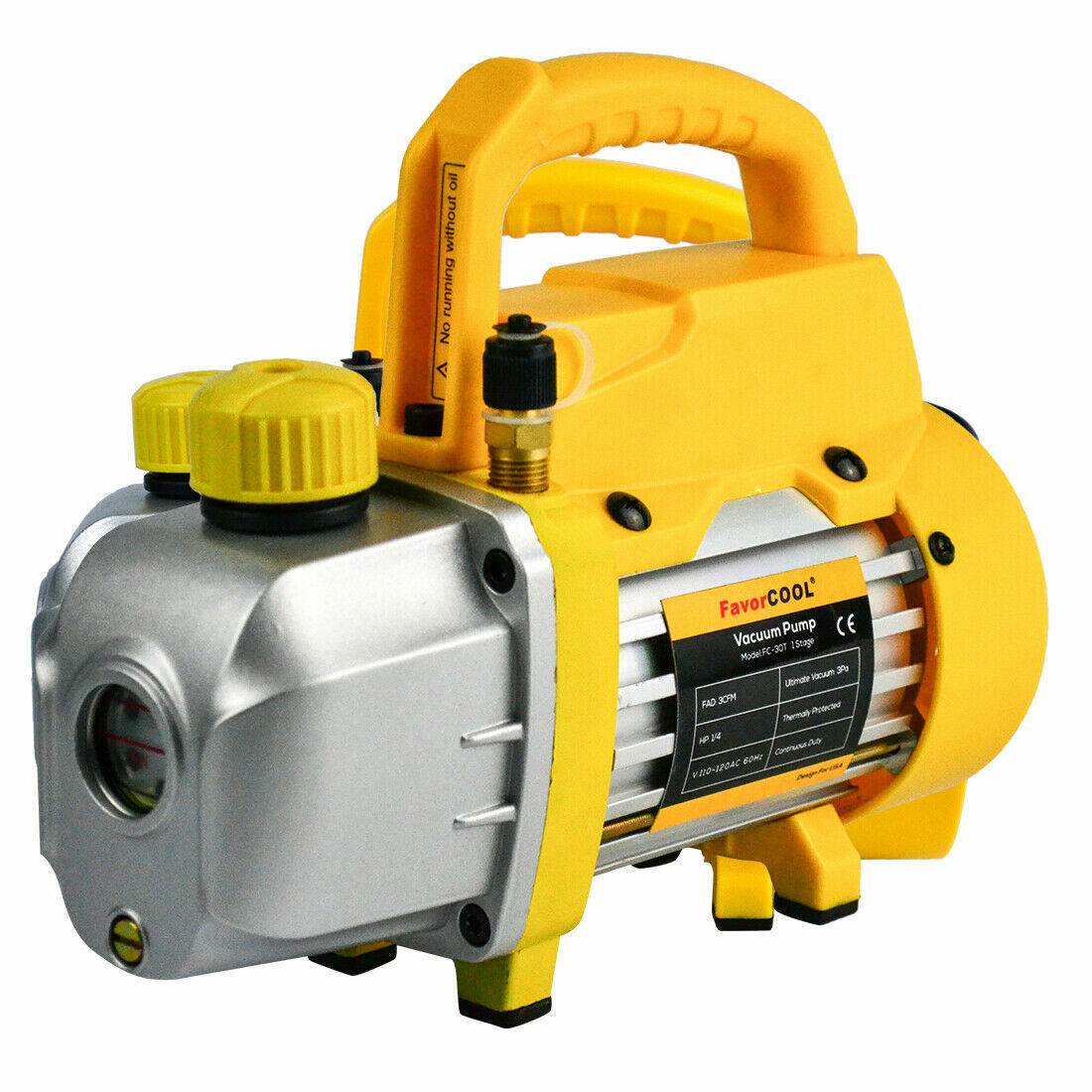FAVORCOOL FC-30T 3CFM 1/4HP Vacuum Pump for HVAC Car A/C Charge R410A R134A R22