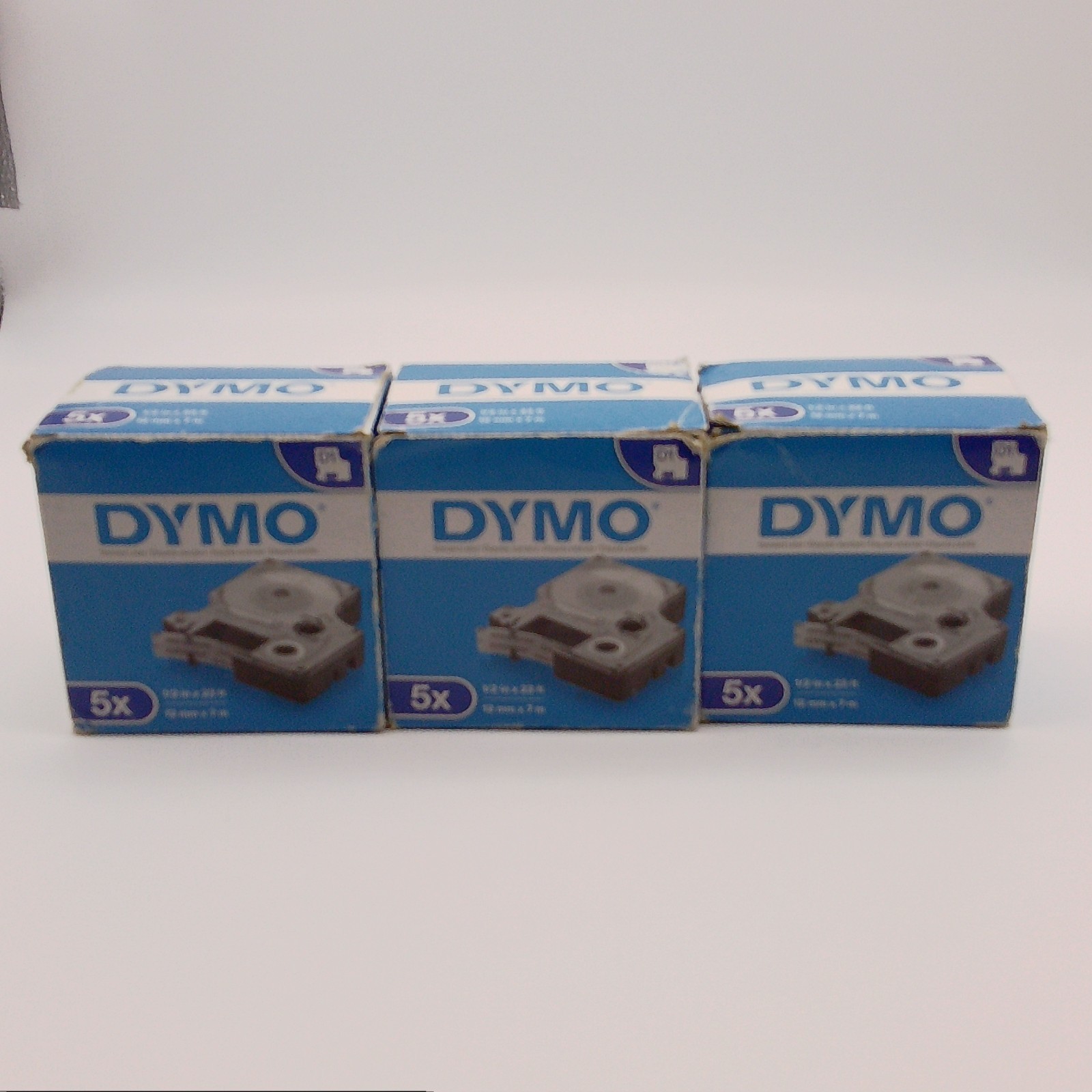 15 PK Genuine DYMO D1 45021 Label Tape White on Black 1/2″ x 23′ 12mm x 7 m
